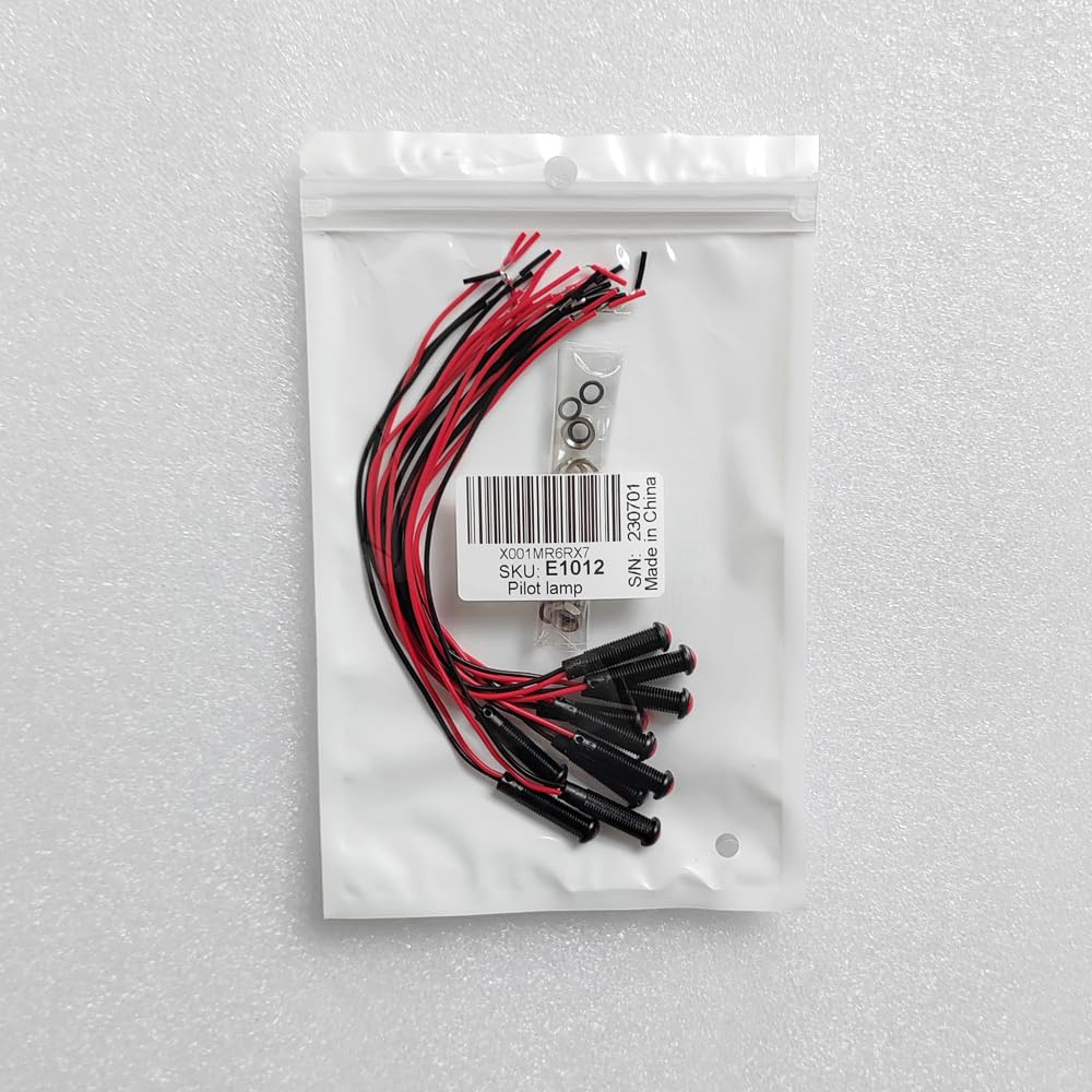 10pcs LED Plastic Indicator Pilot Light AC/DC 12-24V Mounting Hole Size 6mm(Red) red/12-24V/black shell - Image 6
