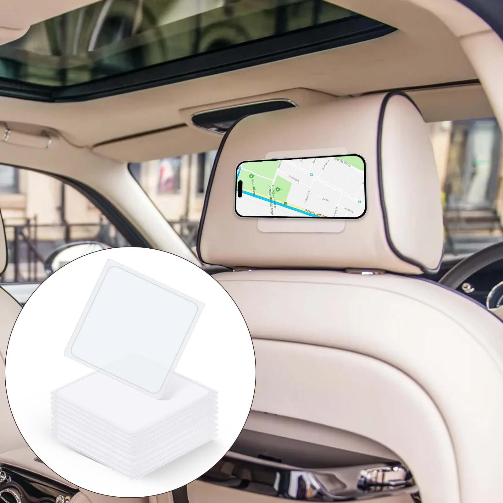 10Pcs Sticky Gel Pads Double Sided Adhesive Pads Removable Traceless Gripping Pad Anti-Slip Double Sided Gripping Pads Washable Reusable Anti Slip Pad for Car Dashboard Office Home(Transparent) - Image 5