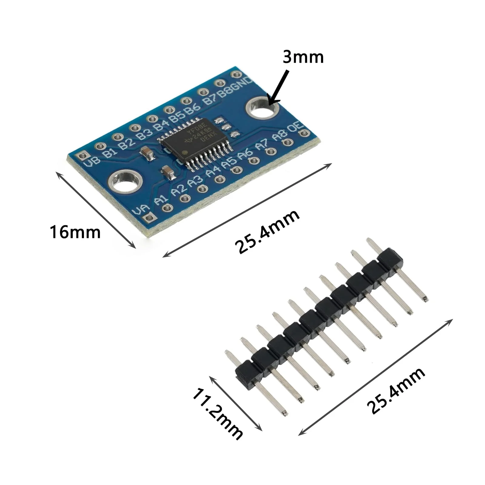 10PCS TXS0108E High Speed Full Duplex Switch 8-Way 8-Channel Logic Level Conversion Module Applied for IIC/SPI Serial Port Devices - Image 2