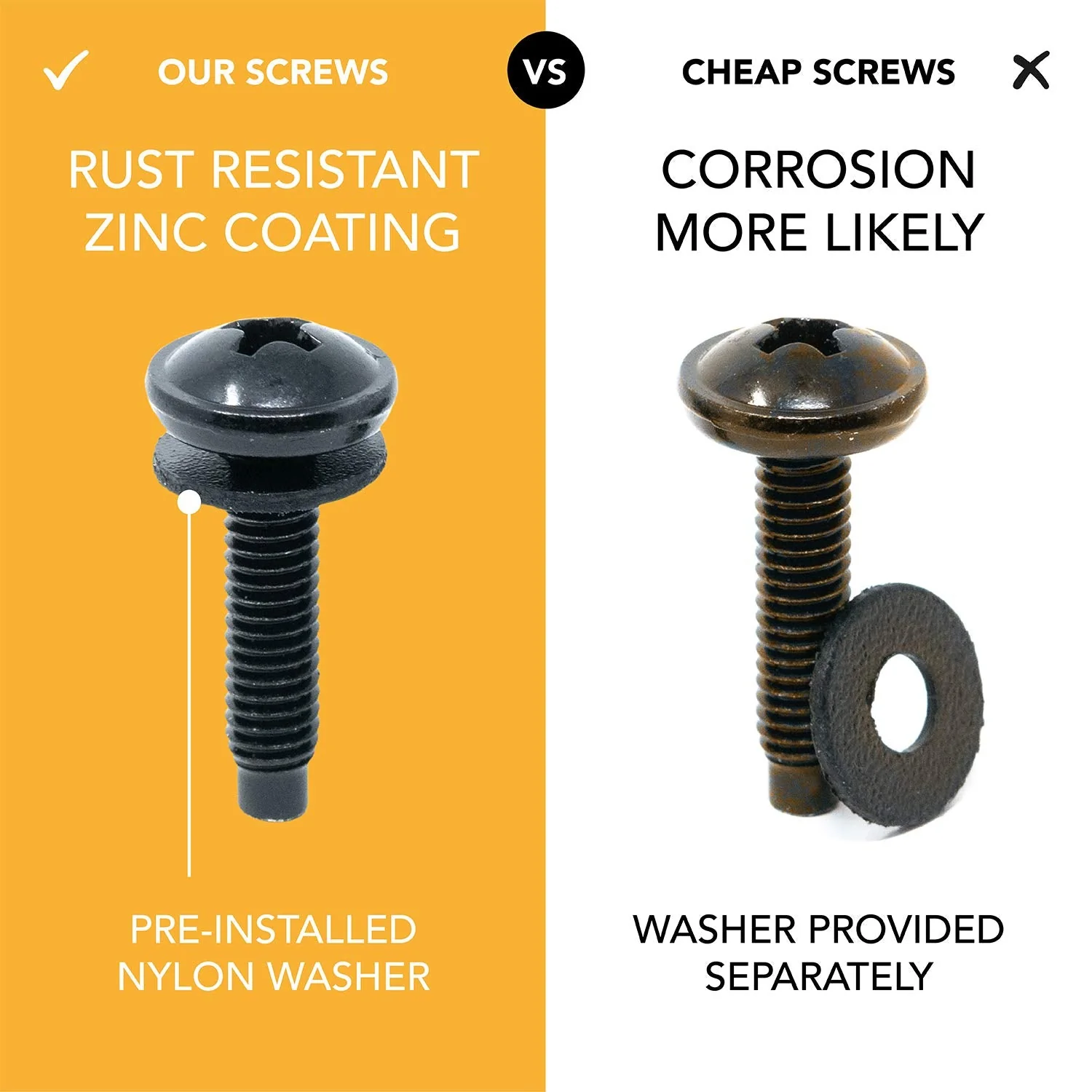 12/24 Rack Screws [50pk]. Use Rack Screws 12-24 Screws as Rack Mount Screws, Server Rack Screws, Network Rack Screws, Rack Screws Audio and Rackmount Screws. 12-24 Rack Screws with Nylon Rack Washers - Image 6