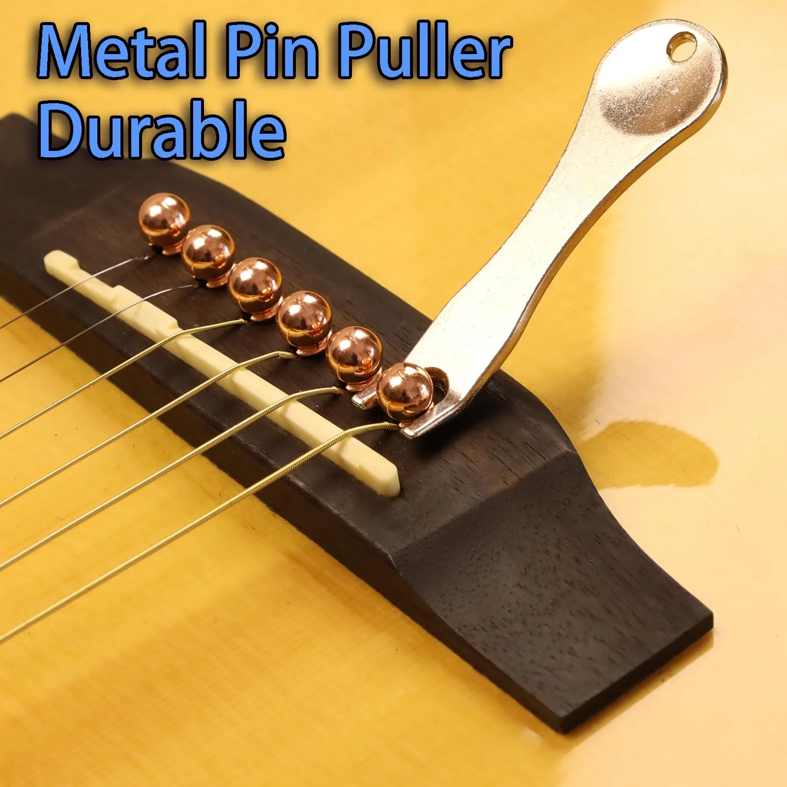 12 Pcs Acoustic Guitar Bridge Pins with Bridge Pin Puller Remover 2 Guitar Picks Guitar Pegs Guitar Parts Accessories Replacement Tools Kits - Image 5