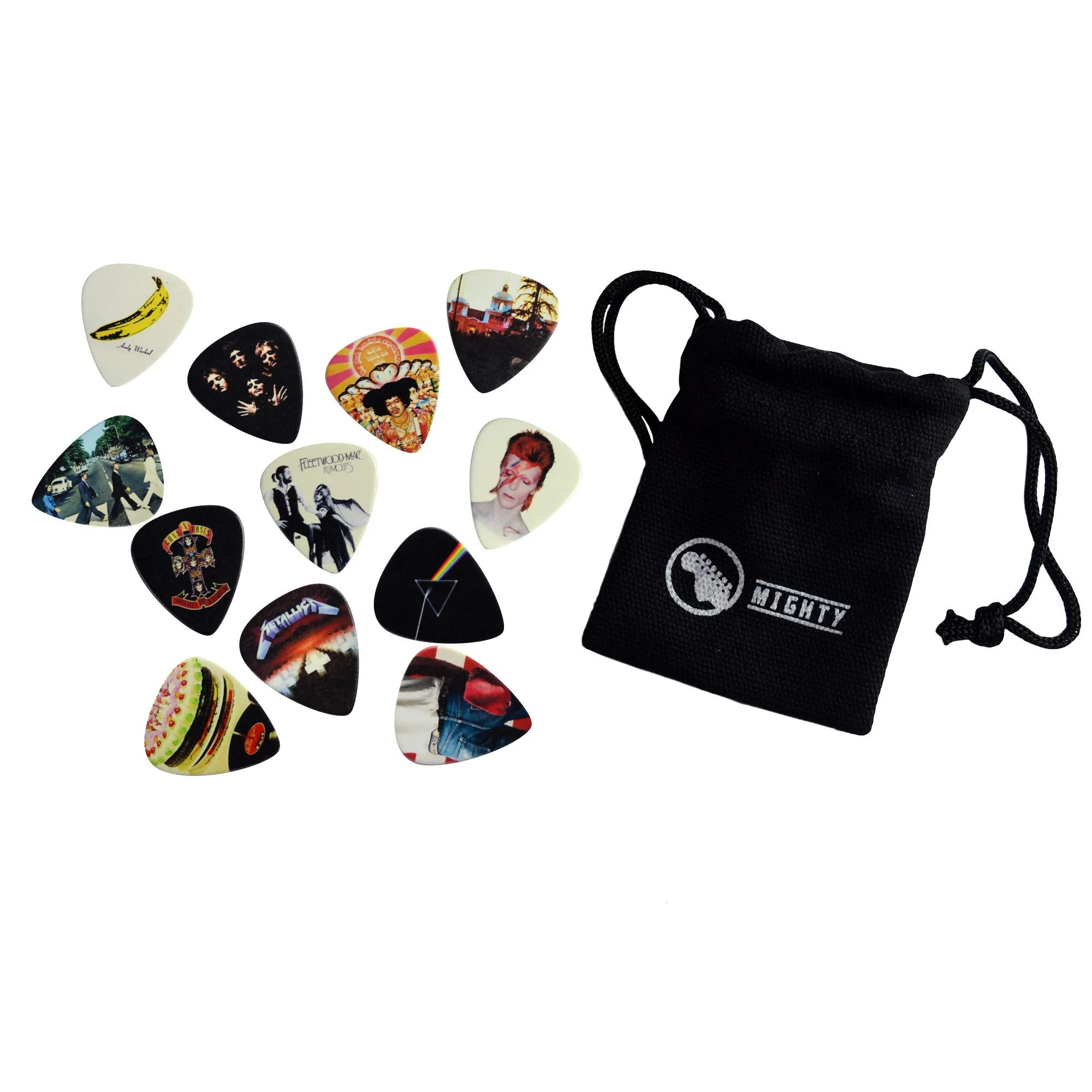 12 x Classic Albums Guitar Pick Set. Guitar Plectrums For Every Guitarist. Double Sided Printing. Picks Sized 0.46, 0.71, 0.81, 0.88, 0.96 And 1.2 mm Included (Set 1) - Image 2