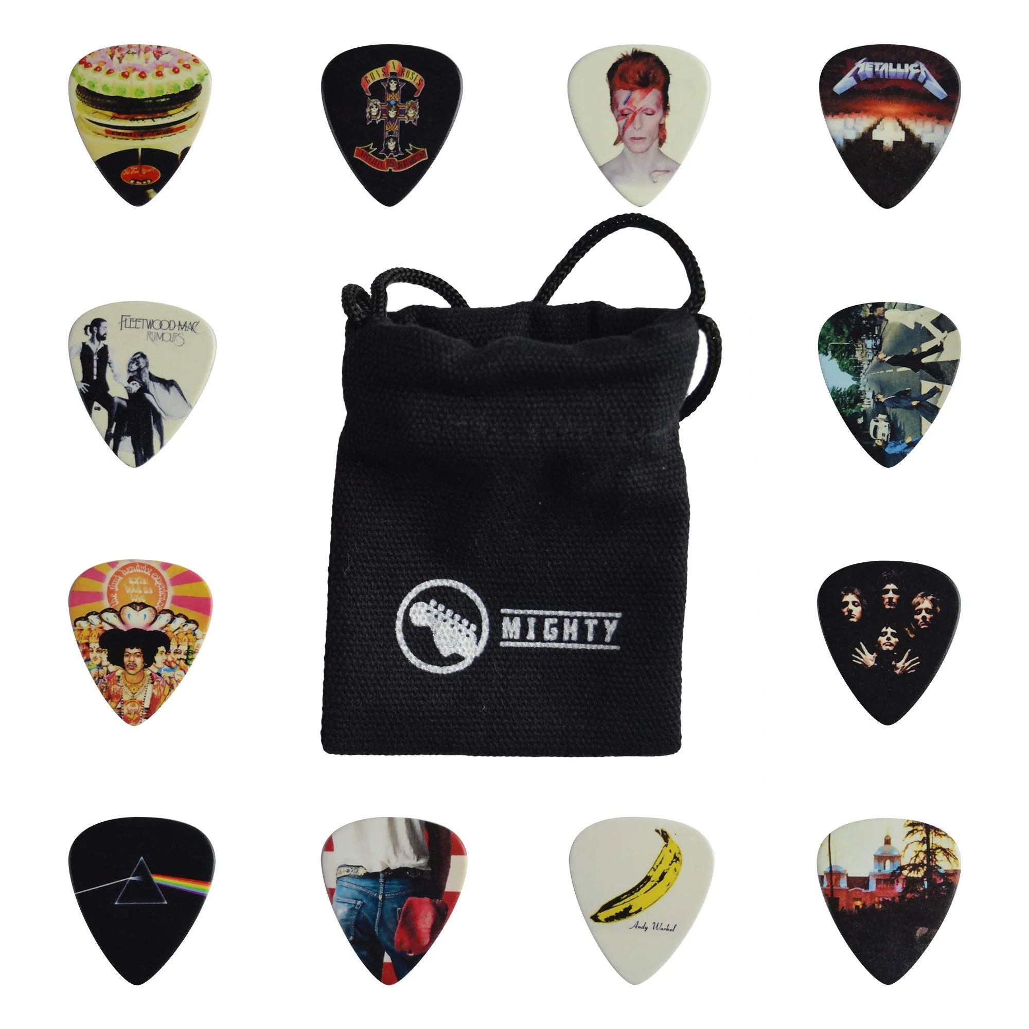 12 x Classic Albums Guitar Pick Set. Guitar Plectrums For Every Guitarist. Double Sided Printing. Picks Sized 0.46, 0.71, 0.81, 0.88, 0.96 And 1.2 mm Included (Set 1) - Image 9