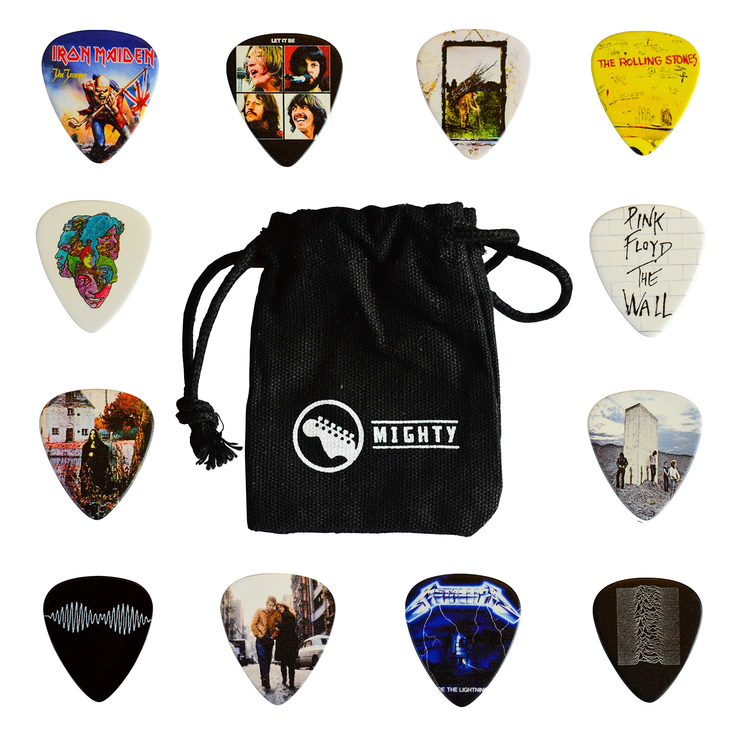 12 x Classic Albums Guitar Picks Set Guitar Plectrums For Every Guitarist Both Sided Print Pick In Pick Tin Sized 0.46, 0.71, 0.81, 0.88, 0.96, 1.2 mm Electric Guitar, Acoustic Guitar And Bass (Set 2) - Image 9