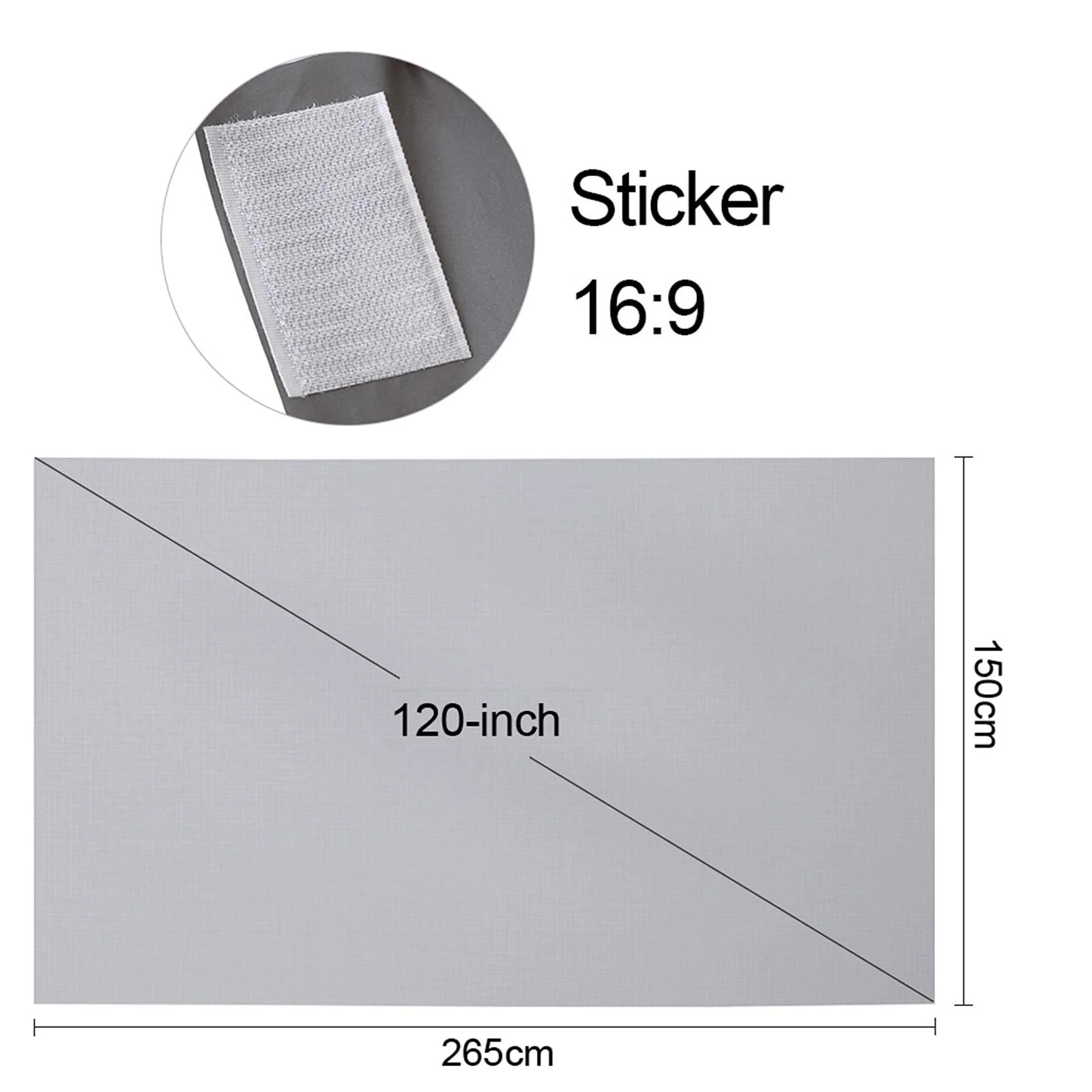 120-inch Portable Projector Screen HD 16:9 Frameless Video Projection Screen Foldable Wall Mounted for Home Theater Office Movies 120-inch - Image 9