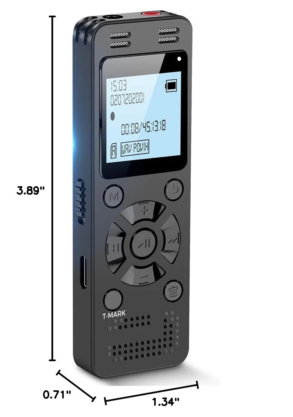 128GB Digital Voice Recorder for Lectures Meetings - EVIDA 9296 Hours Voice Activated Recording Device Audio Recorder with Playback,Password - Image 8