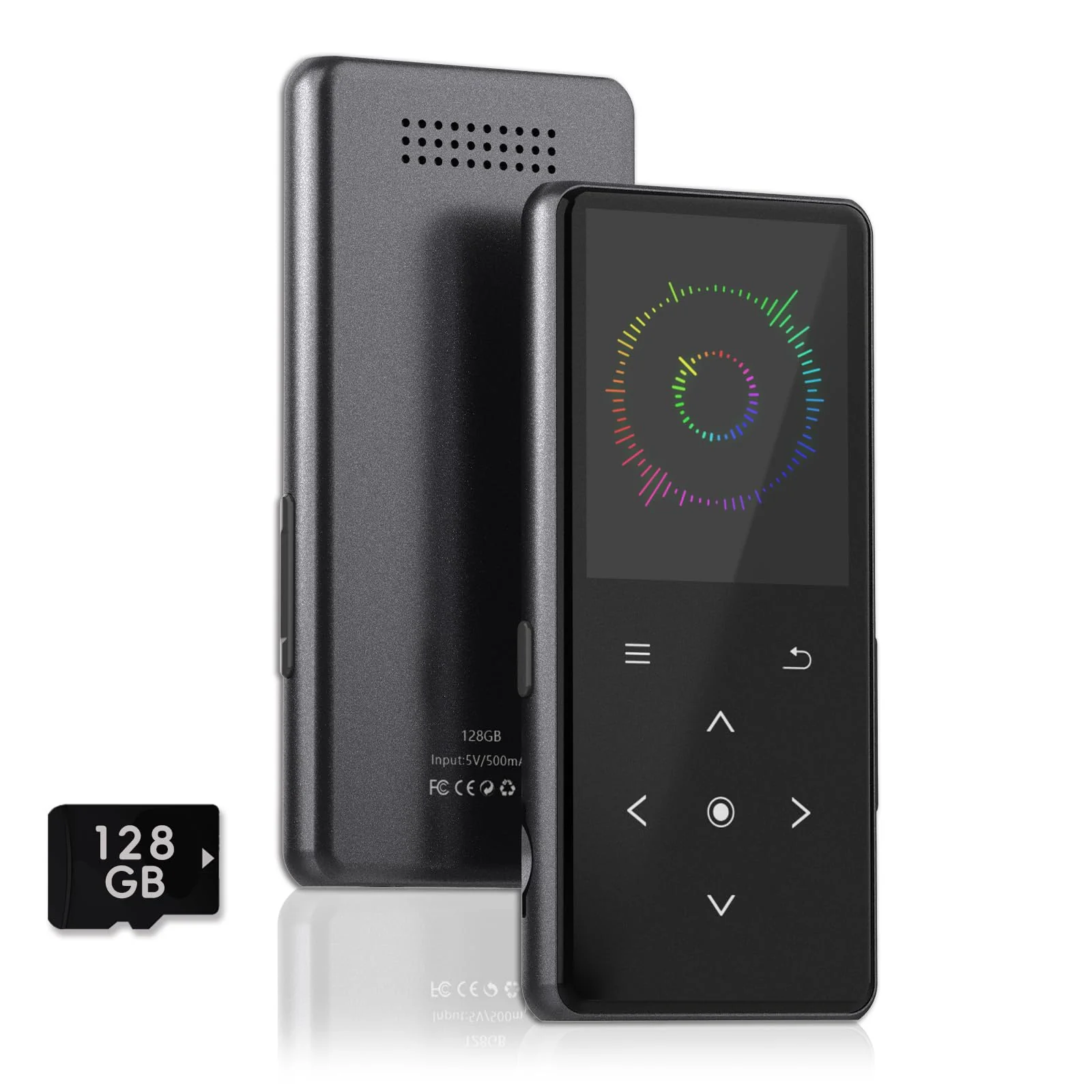 128GB MP3 Player with Bluetooth, Portable Music Player with Built-in Speaker, Enjoying Your Digital Music and Audiobooks Anytime,Includes FM Radio,Recorder,E-Book,and Comes with Earphones Black_V6