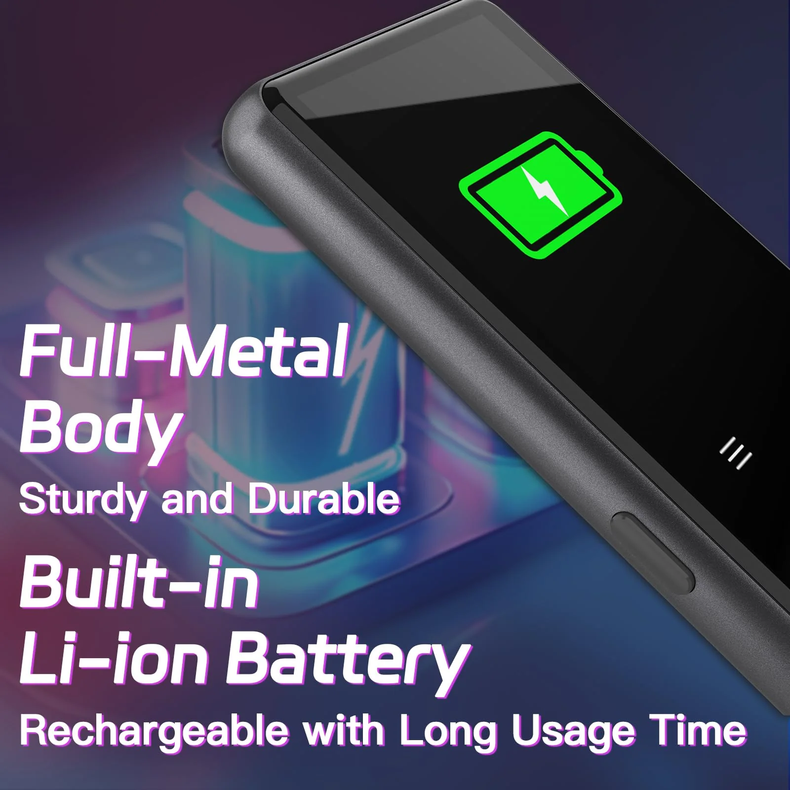 128GB MP3 Player with Bluetooth, Portable Music Player with Built-in Speaker, Enjoying Your Digital Music and Audiobooks Anytime,Includes FM Radio,Recorder,E-Book,and Comes with Earphones Black_V6 - Image 6