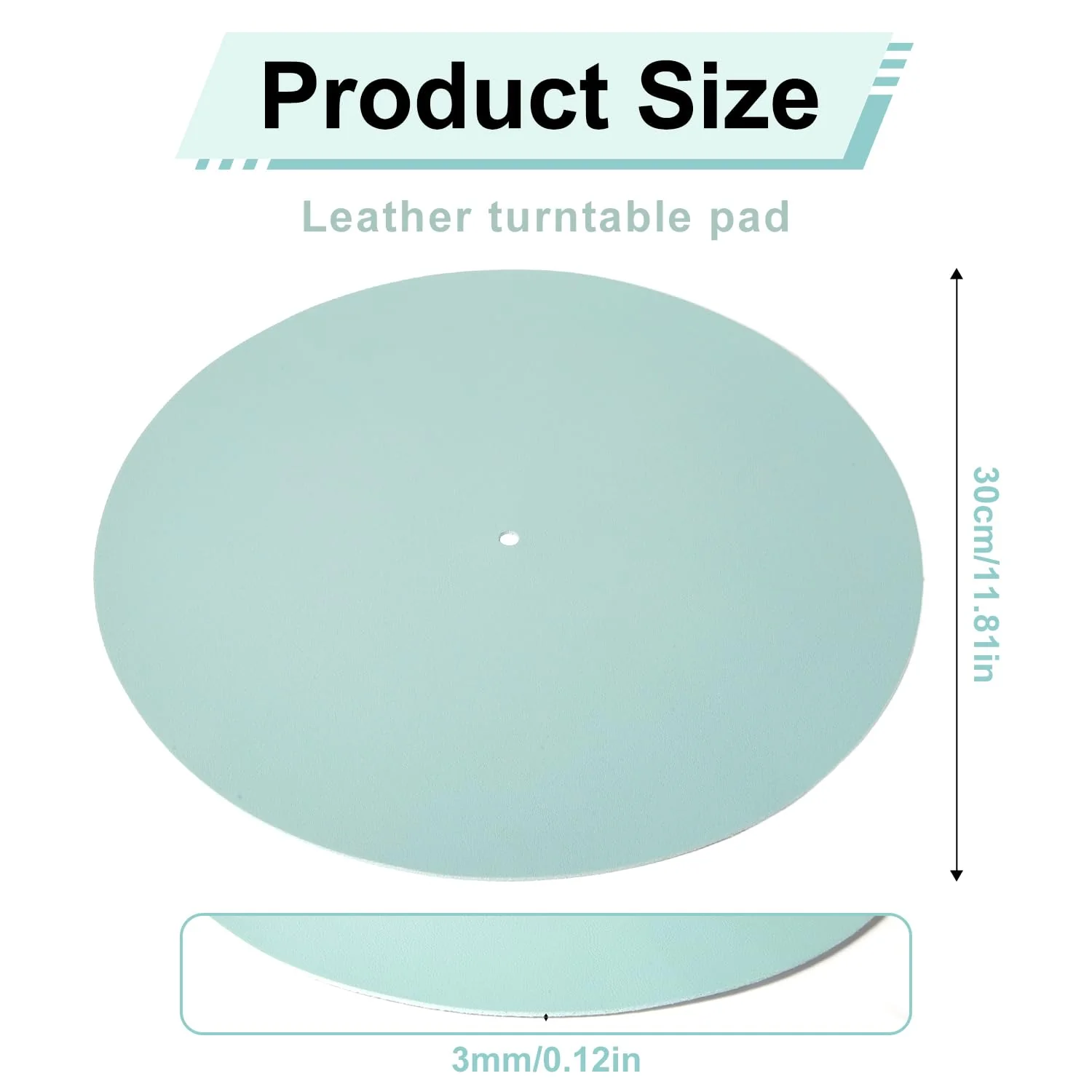 12in Turntable Platter Mat, Leather Record Player Mat Anti-Static LP Slipmat Anti-Skid Turntable Pad Vinyl Record Mat to Reduce Noise Due to Static & Dust for All LP Vinyl Record Players Home - Image 2