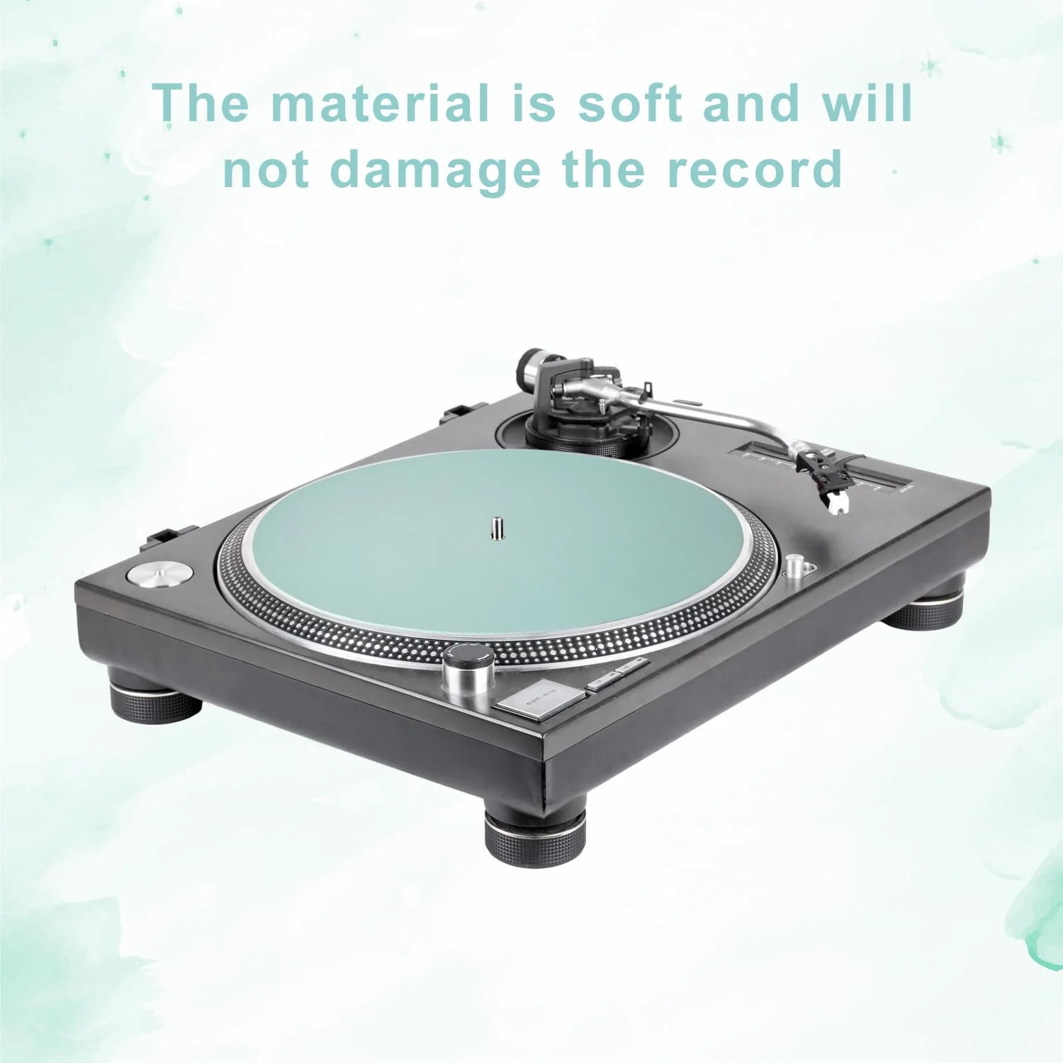 12in Turntable Platter Mat, Leather Record Player Mat Anti-Static LP Slipmat Anti-Skid Turntable Pad Vinyl Record Mat to Reduce Noise Due to Static & Dust for All LP Vinyl Record Players Home - Image 3