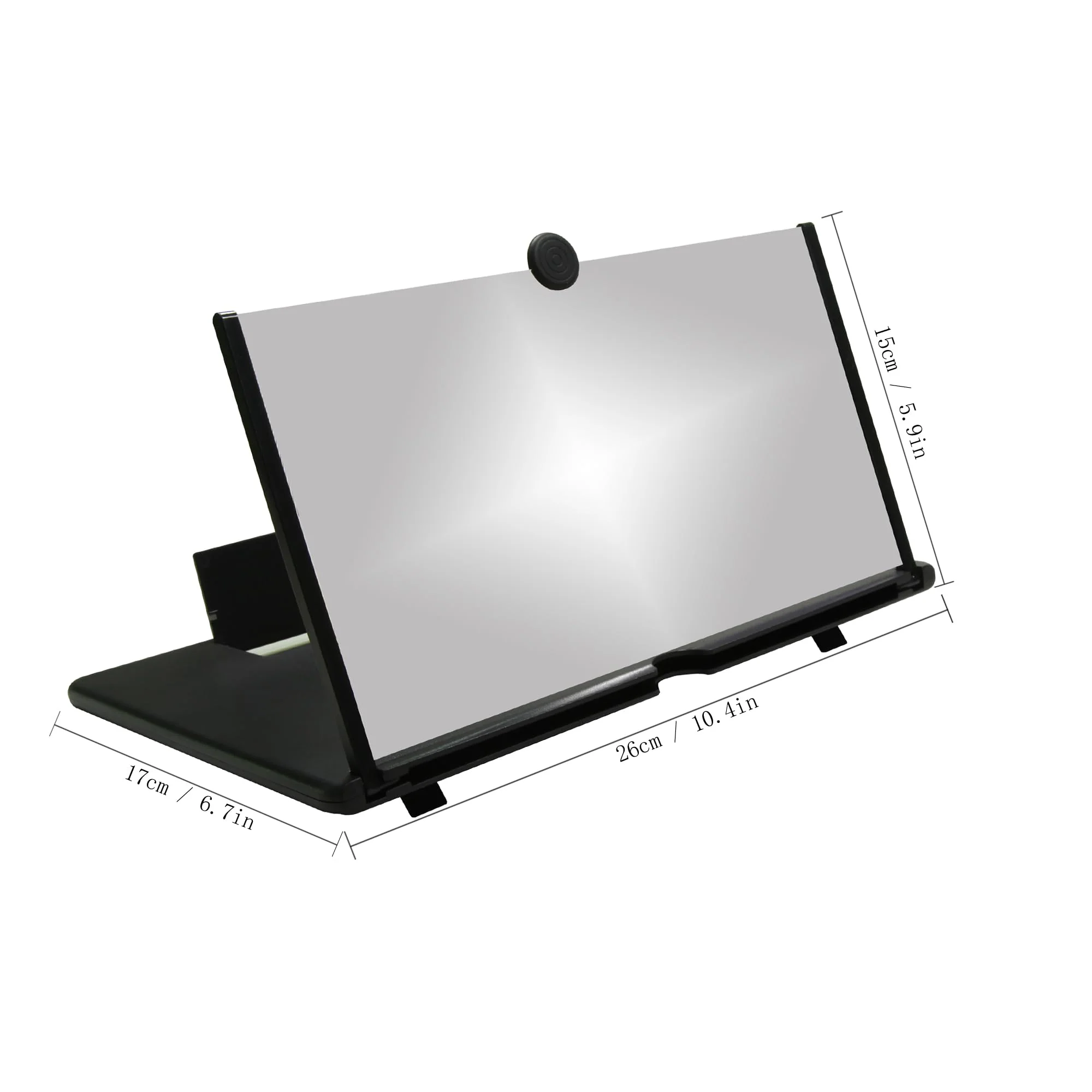 12"Screen Magnifier Amplifier,3D HD Mobile Phone Magnifier Projector Screen for Movies,Videos,and Gaming.Foldable Mobile Phone Holder with Screen Magnifier,Supports All Smartphones,A Smart Gift(Black) Black - Image 2