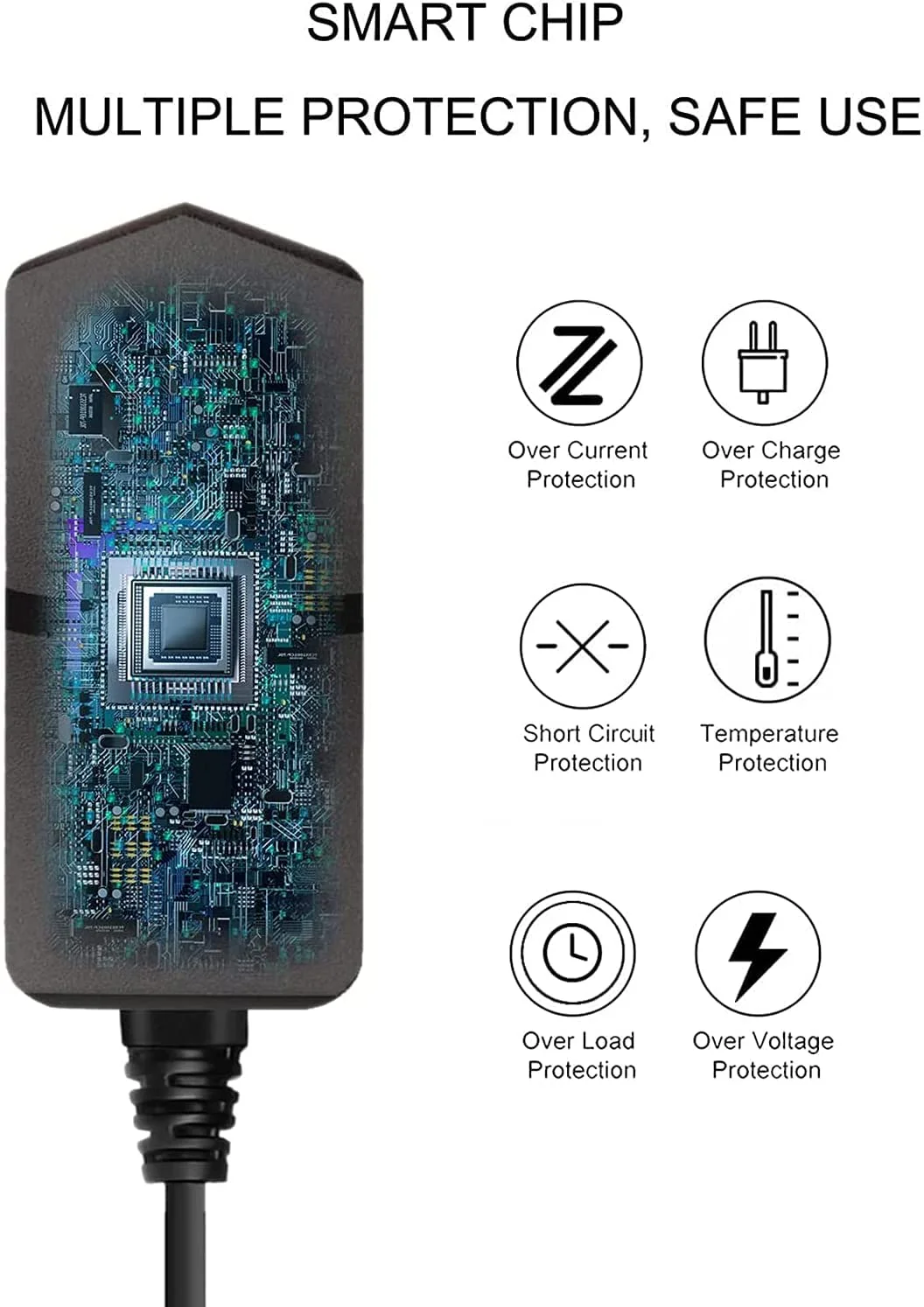 12V 1A Adapter Power Supply [12 Volts 1 Amps] 100V~240V AC to DC Plug 5.5 x 2.1mm & 2.5mm for 12volt 100mA 200mA 300mA 400mA 500mA 600mA 800mA 900mA 1000mA Equipment, Extra Long 6ft Cord - Image 3