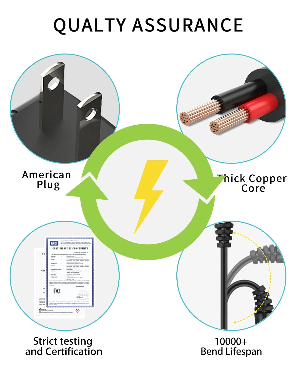12V 1A Adapter Power Supply [12 Volts 1 Amps] 100V~240V AC to DC Plug 5.5 x 2.1mm & 2.5mm for 12volt 100mA 200mA 300mA 400mA 500mA 600mA 800mA 900mA 1000mA Equipment, Extra Long 6ft Cord - Image 4