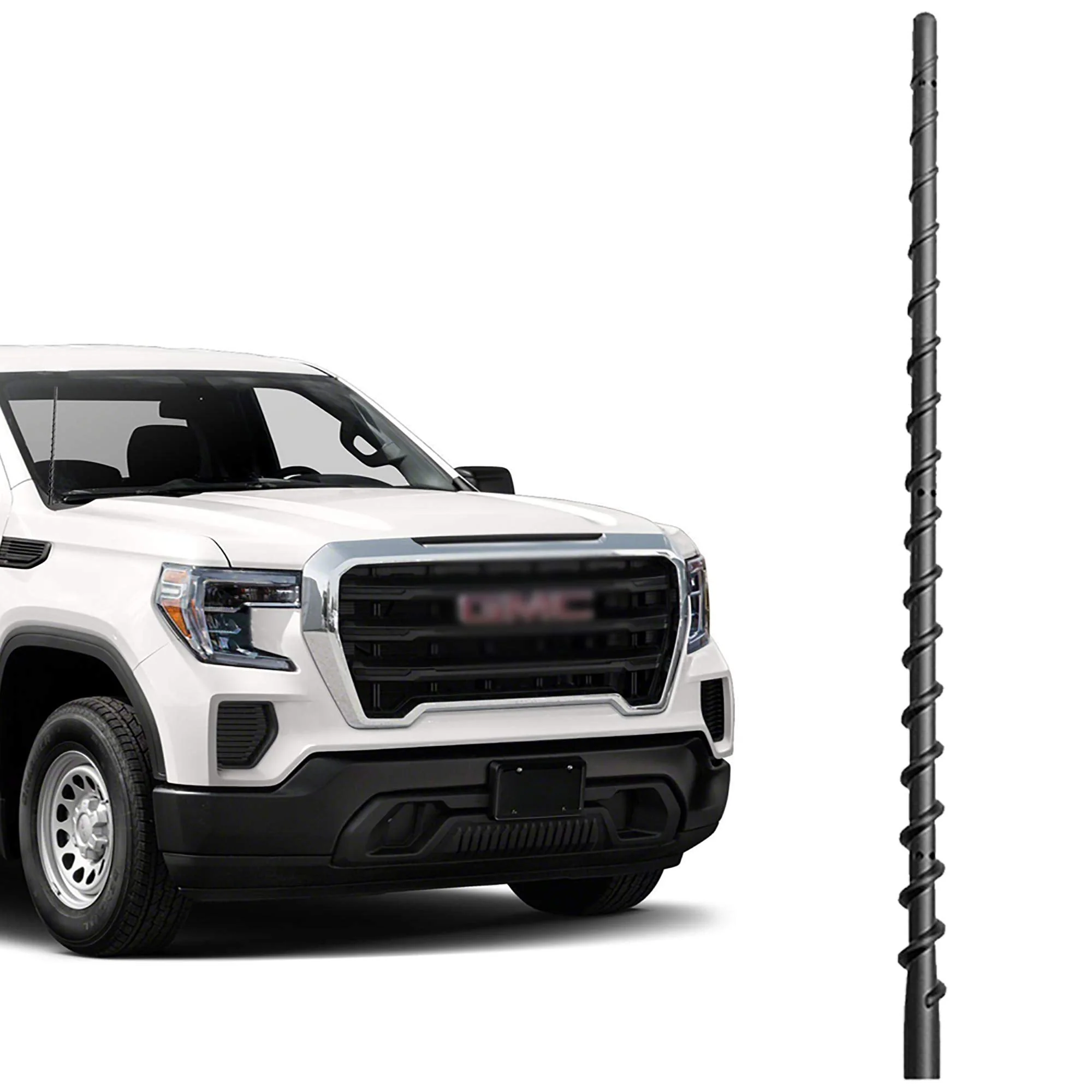 13 Inches Truck Antenna Compatible with Chevrolet Silverado 1500 2500 3500 (2007-2026) and GMC Sierra (2009-2026), Spiral Flexible Rubber Antenna, Direct Replacement Antenna (M7 Thread)