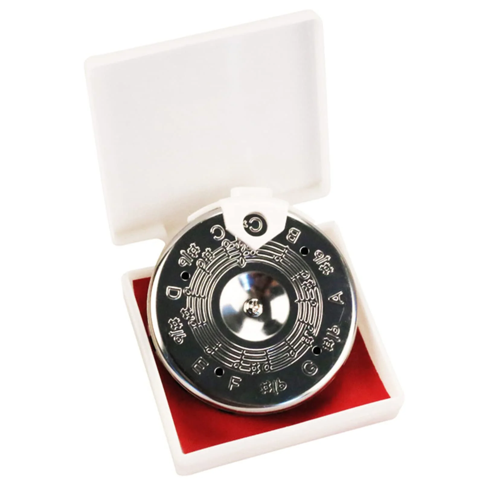 13 Tones Pitch Pipe Tuner C-C Note Selector Electric Guitar Tuner C-C Music Notes Instrument Tuning Device Easy to Use, Diameter 6.5cm, As Show