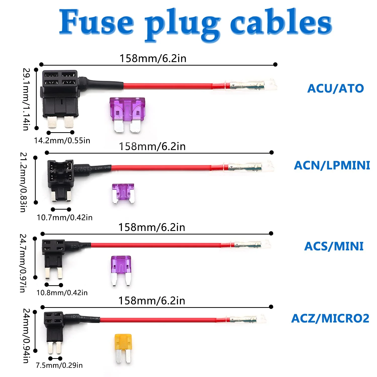 13FT RJ11 Style Radar Detector Hardwire Kit,Quick Connection Plug and Play Cord Cable Set,Include Fuse M1-Q-014