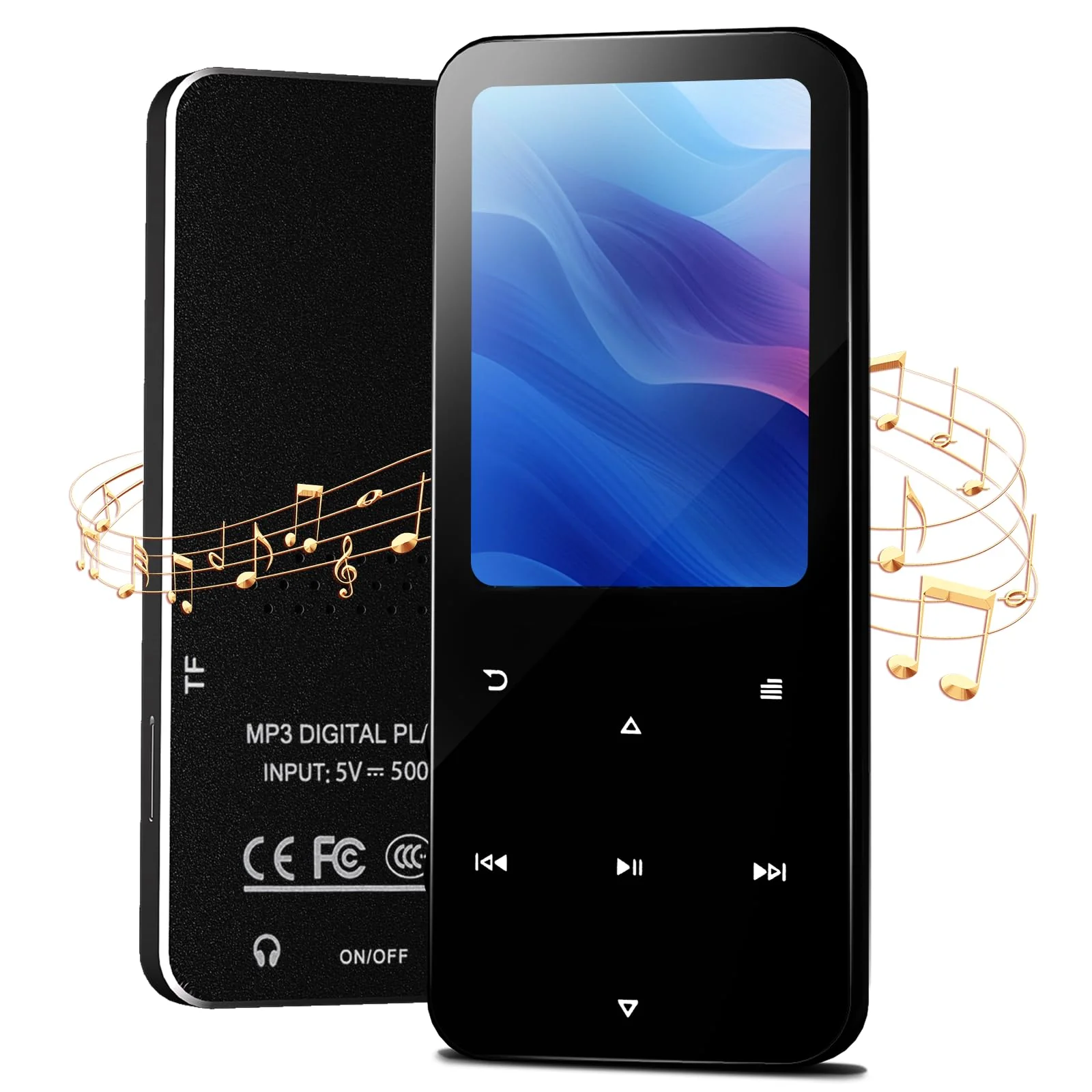 144GB MP3 Player, Bluetooth 5.2 Music Player, HiFi Sound Digital Music, Built-in HD Speaker, FM Radio, Voice Recorder, Earphones Included, MP3 Player for Friends, Kids, Students, Seniors (Black) Black