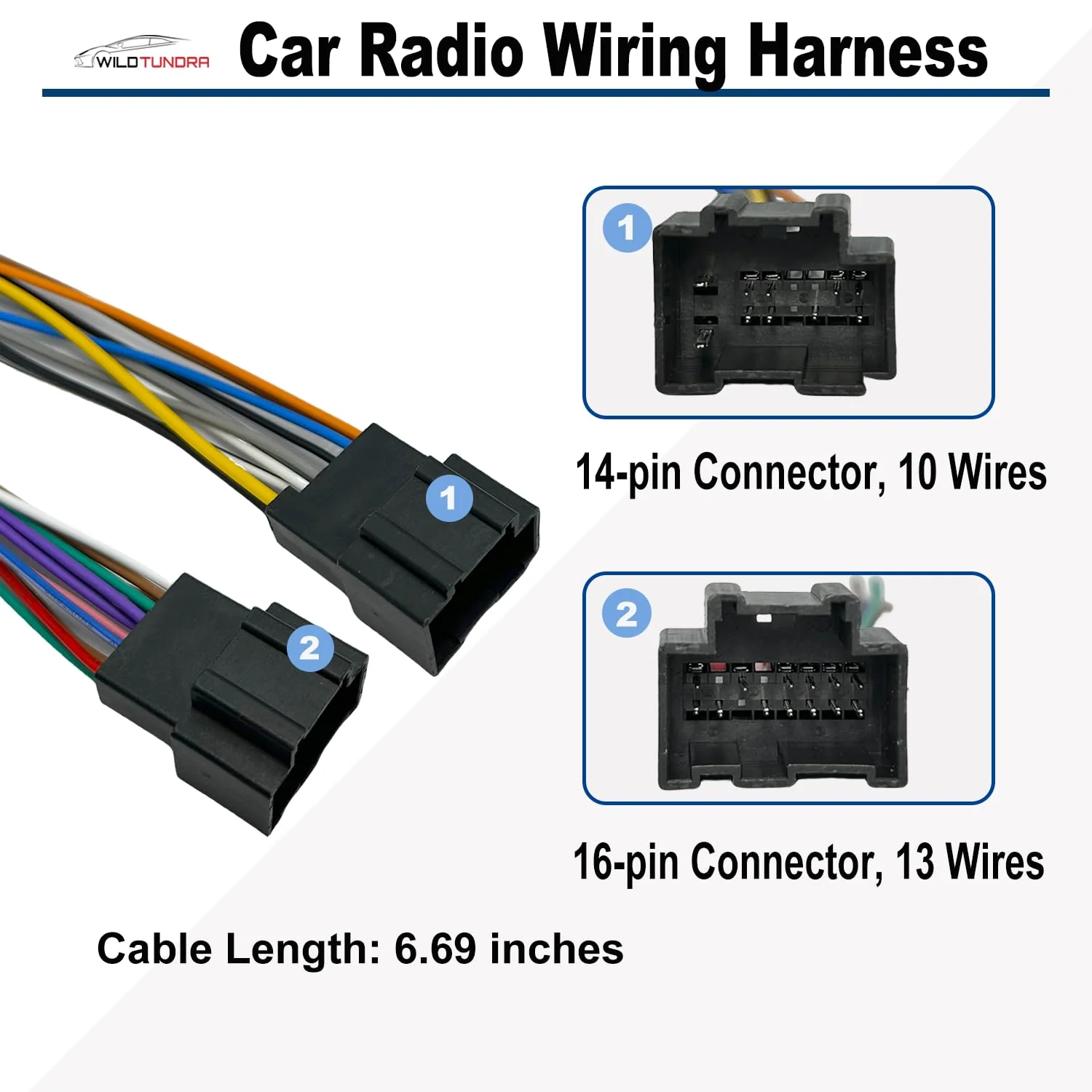14Pin&16Pin Radio Wiring Harness compatible with Chevrolet 2007-2017 GMC 2006-2015 Buick 2006-2012 Aftermarket Car Stereo Harness Install Kit with Antenna for Chevy Silverado Enclave Yukon Savana 10&13-pin, with Antenna Adapter - Image 2