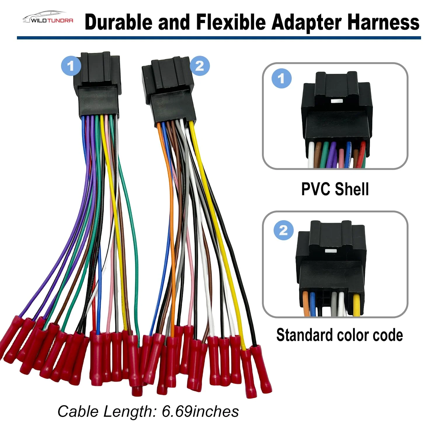 14Pin&16Pin Radio Wiring Harness compatible with Chevrolet 2007-2017 GMC 2006-2015 Buick 2006-2012 Aftermarket Car Stereo Harness Install Kit with Antenna for Chevy Silverado Enclave Yukon Savana 10&13-pin, with Antenna Adapter - Image 3