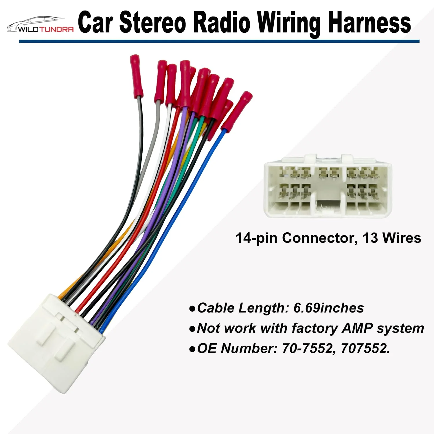 14Pin Radio Wiring Harness for Subaru 1995-2008 Aftermarket Radio Stereo Wire Harness Adapter for Subaru Outback WRX Impreza Forester Legacy Aftermarket Stereo CD Player Power/Speaker Connector - Image 2