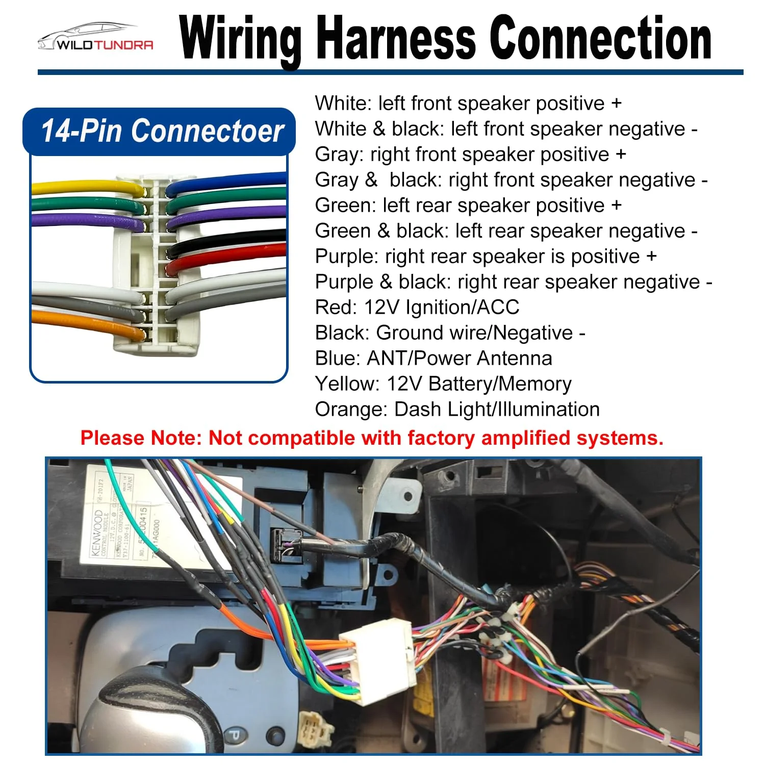 14Pin Radio Wiring Harness for Subaru 1995-2008 Aftermarket Radio Stereo Wire Harness Adapter for Subaru Outback WRX Impreza Forester Legacy Aftermarket Stereo CD Player Power/Speaker Connector - Image 5