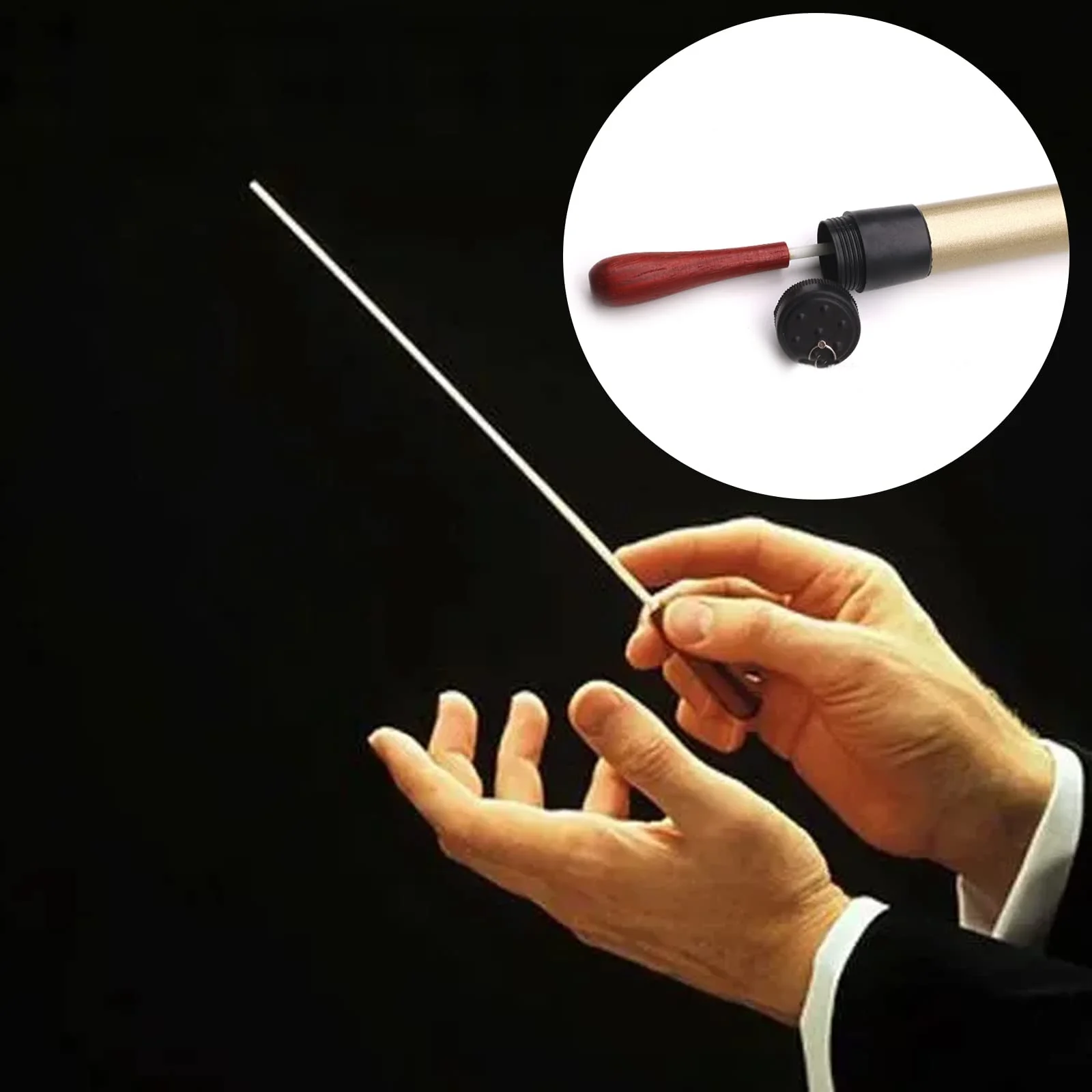 15 Inch Music Conducting Baton with Case, Orchestra Baton Band Conductor Baton, Rosewood Handle Conductors Baton, Music Conductor Stick Wand - Image 5