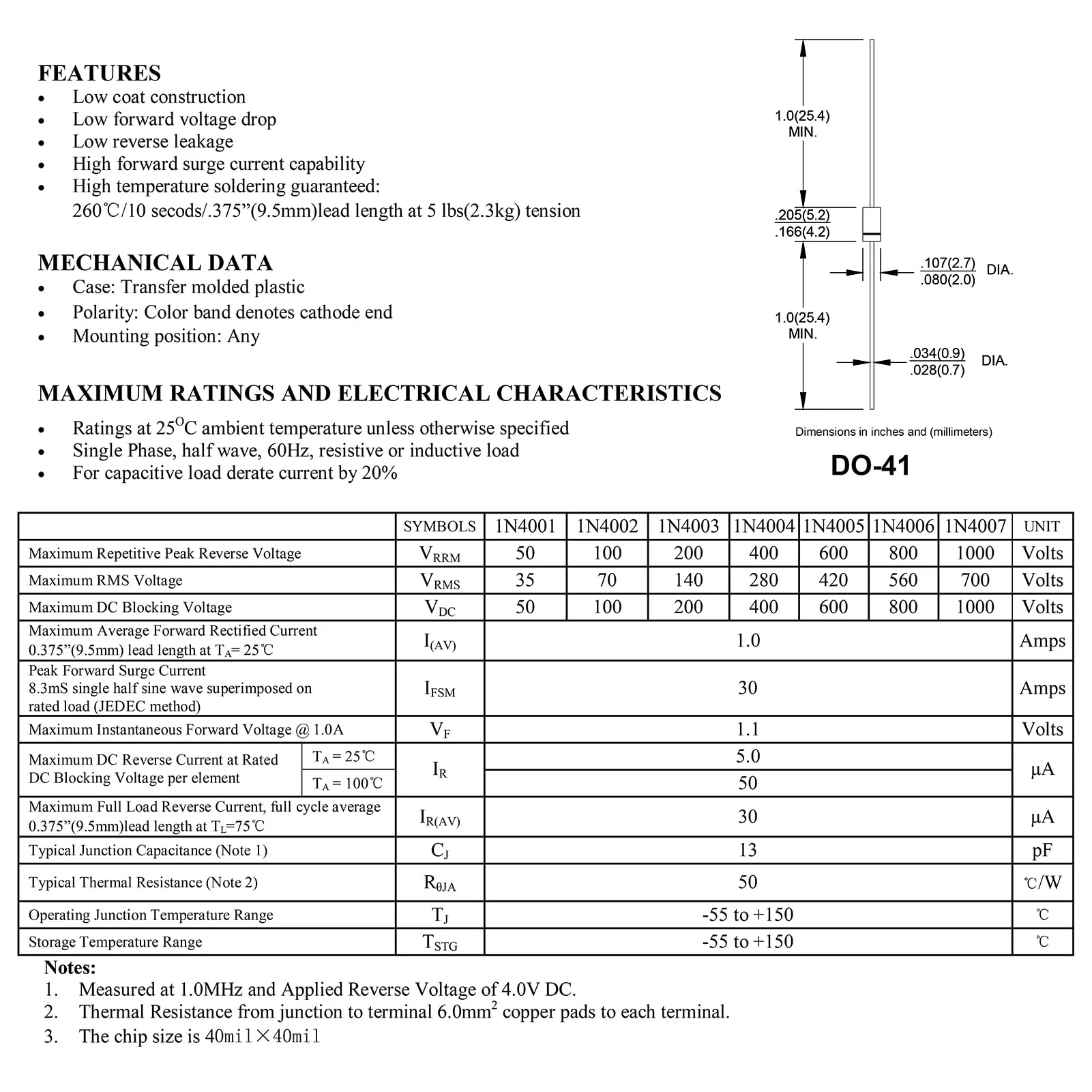 150Pcs 1N4007 IN4007 Rectifier Diode 1A 1000V 4007 Doorbell Diodes 1 Ampere 1000 Volt Dioden DO-41 Package - Image 3