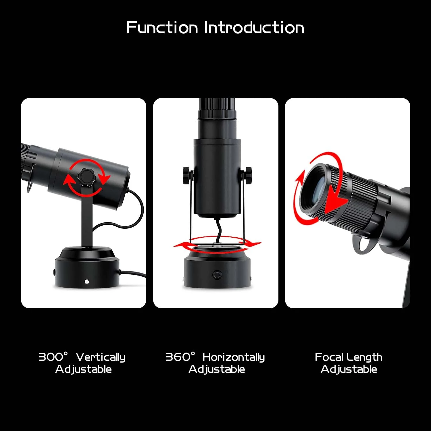 15W LED White Spot Light Led Pin Spot Manual Focus Length Adjustable with 4 Apertures, Aperture Size Adjustable(3000K) (3000k) 3000k - Image 6