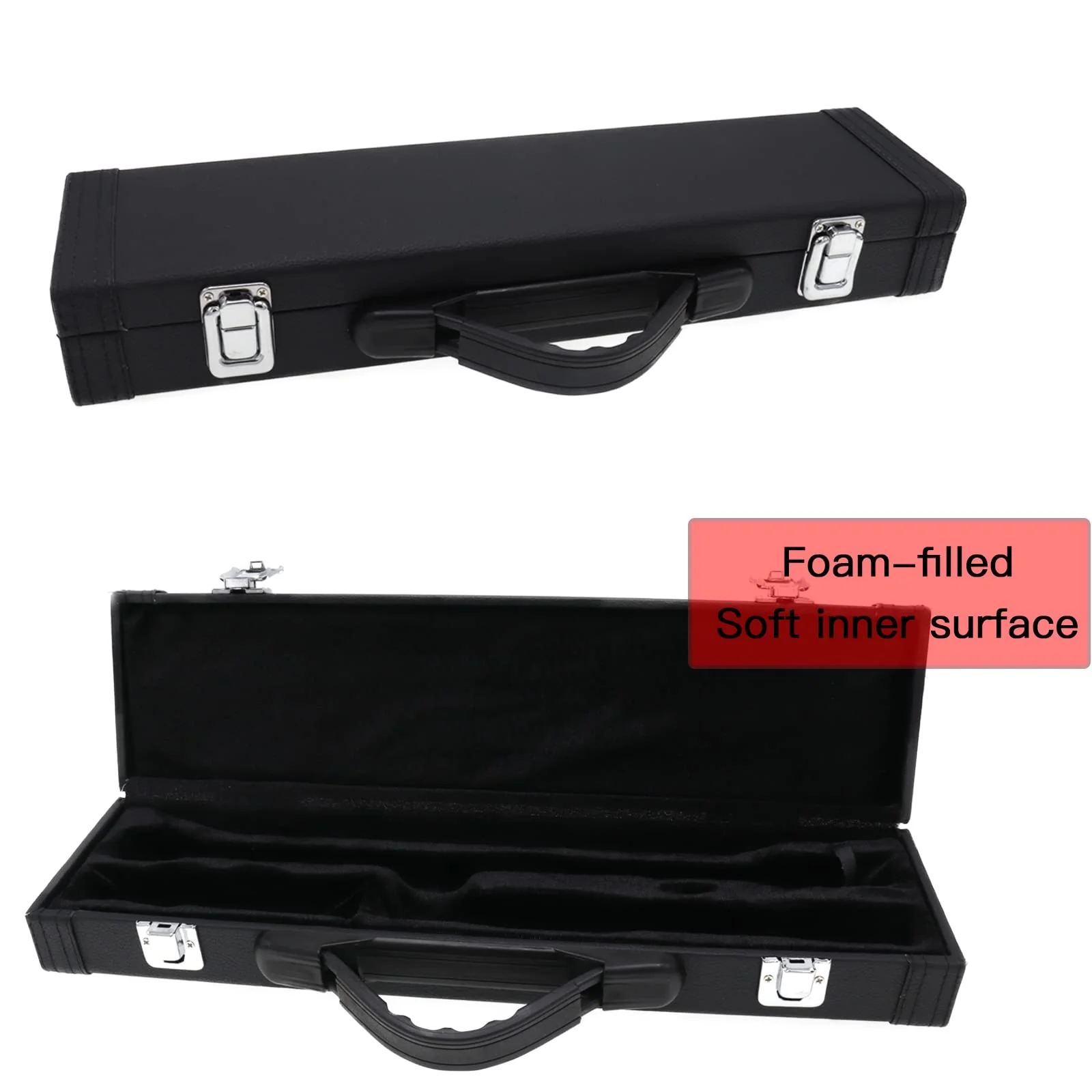 16 Hole Flute Case Cover, Hard Wooden Flute Case, Portable PU Leather Flute Case, Universal 16 Hole Flute Case Cover for Beginners Students, Flute Accessories - Image 2