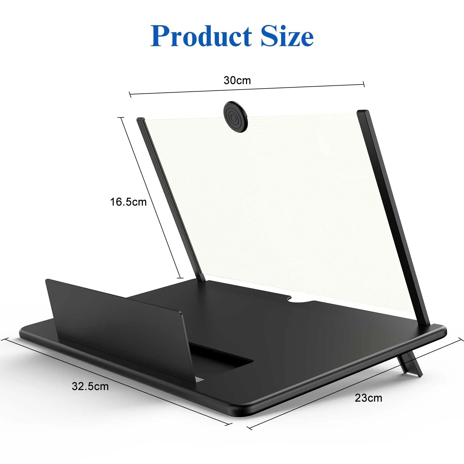 16" Screen Magnifier -3D HD Mobile Phone Magnifying Projector Screen Enlarger for Movies, Videos and Gaming – Foldable Phone Stand Holder with Screen Amplifier–Compatible with All Smartphones Black-16 inch - Image 5