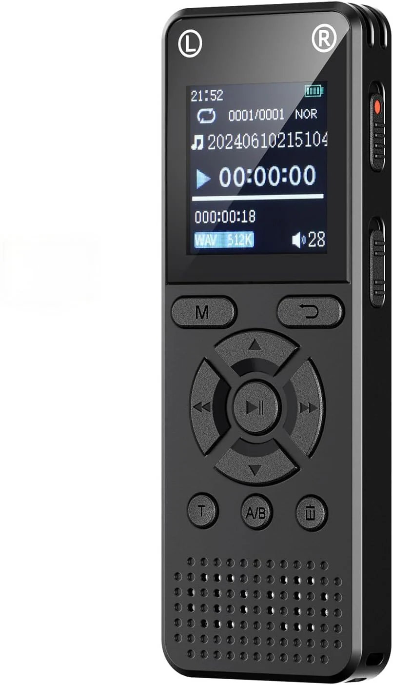 160GB Digital Voice Recorder, Portable Audio Recorder with Built-in Speaker, Voice Activated, WAV, A/B Repeat & Password Protection – Ideal for Meetings, Lectures & Interviews