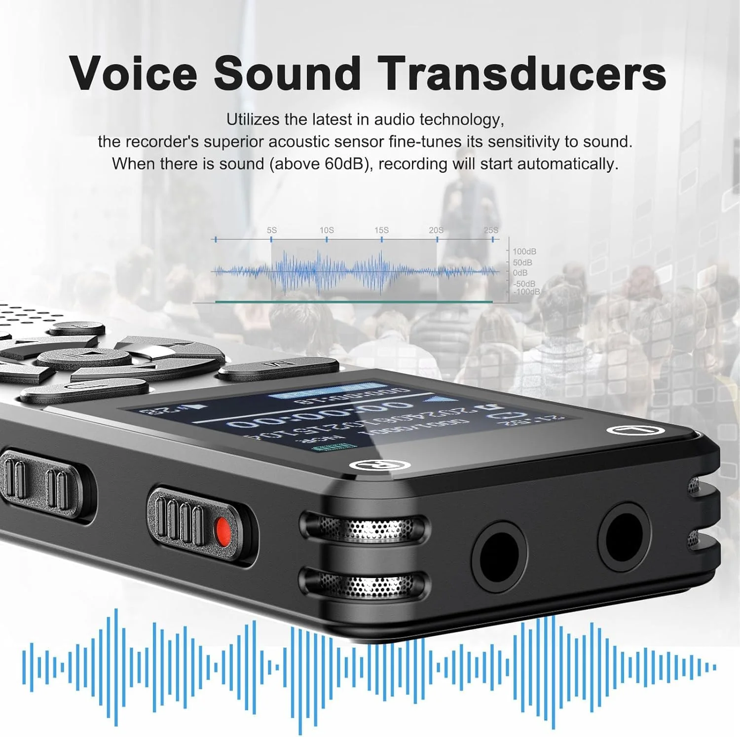 160GB Digital Voice Recorder, Portable Audio Recorder with Built-in Speaker, Voice Activated, WAV, A/B Repeat & Password Protection – Ideal for Meetings, Lectures & Interviews - Image 4