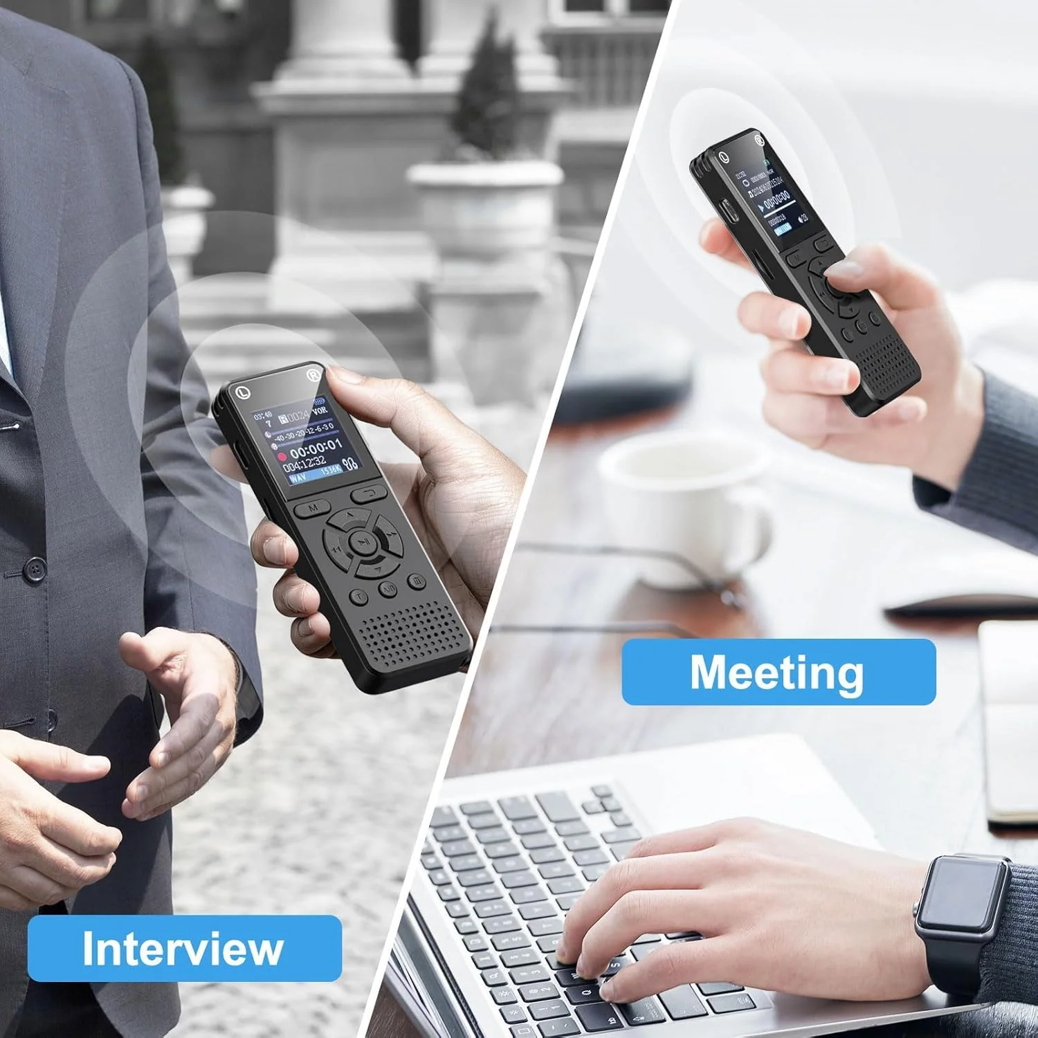 160GB Digital Voice Recorder, Portable Audio Recorder with Built-in Speaker, Voice Activated, WAV, A/B Repeat & Password Protection – Ideal for Meetings, Lectures & Interviews - Image 7