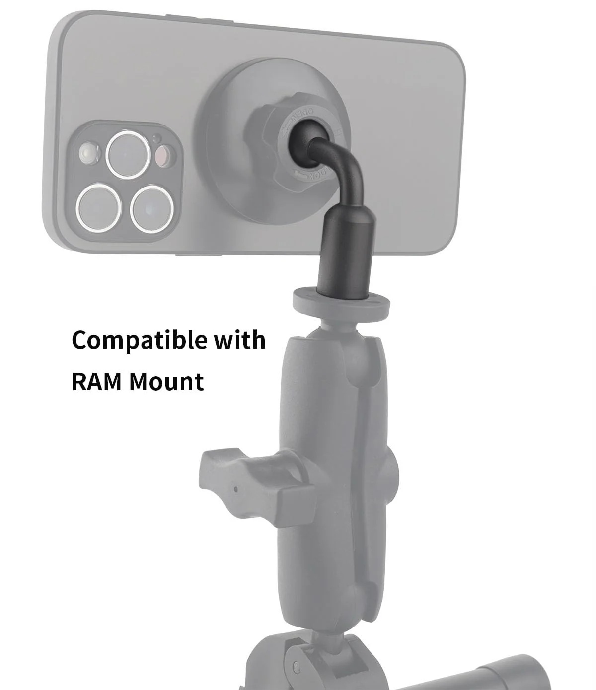 17mm Ball to 1/4 inch Female Thread Vertical Mount Adapter, Aluminum Alloy (2PCS) - Image 4