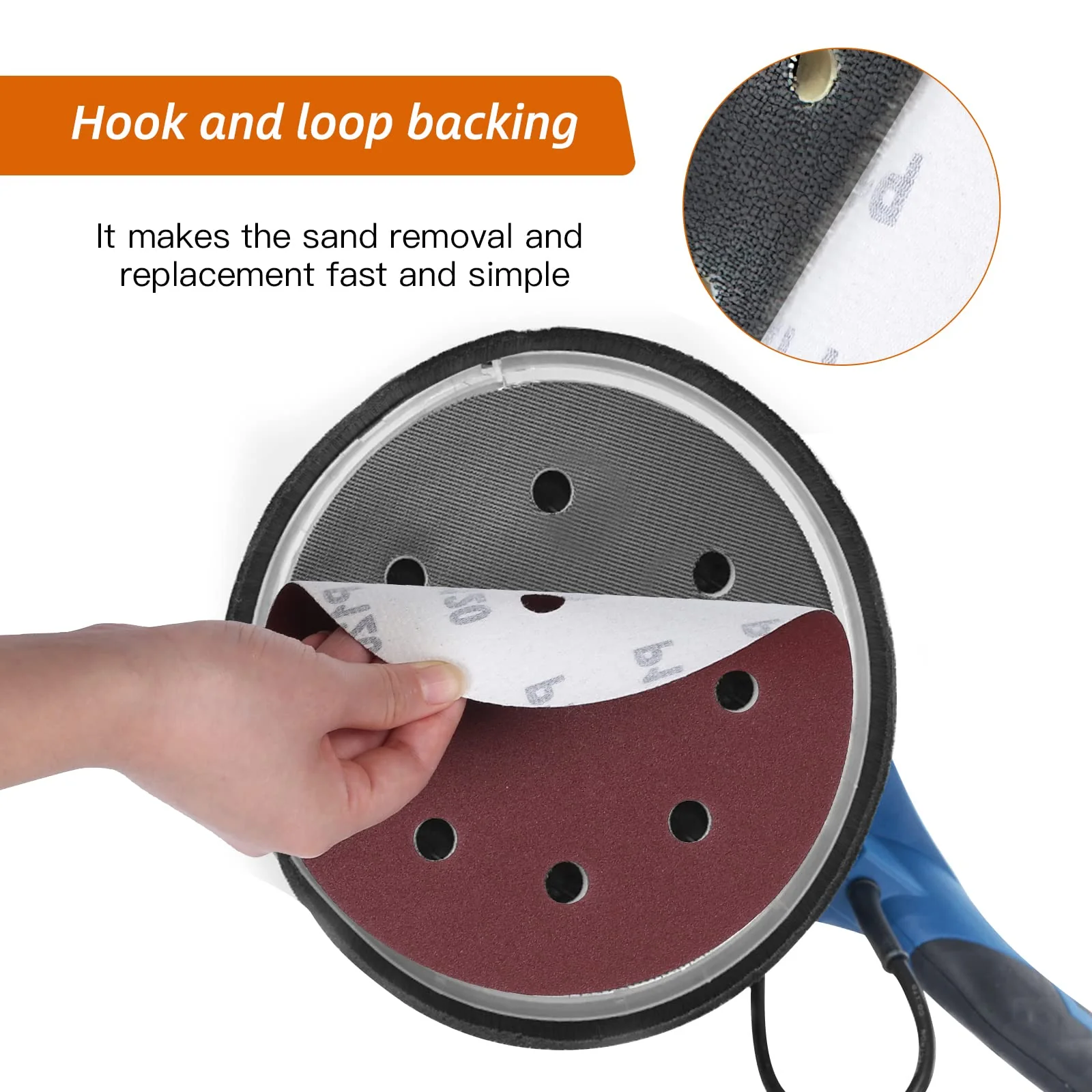 180 mm Sanding Discs Grit 120, Pack of 40 Sandpaper 180 mm Velcro Sanding Sheets for Wall Ceiling Sander 120 grit - Image 4