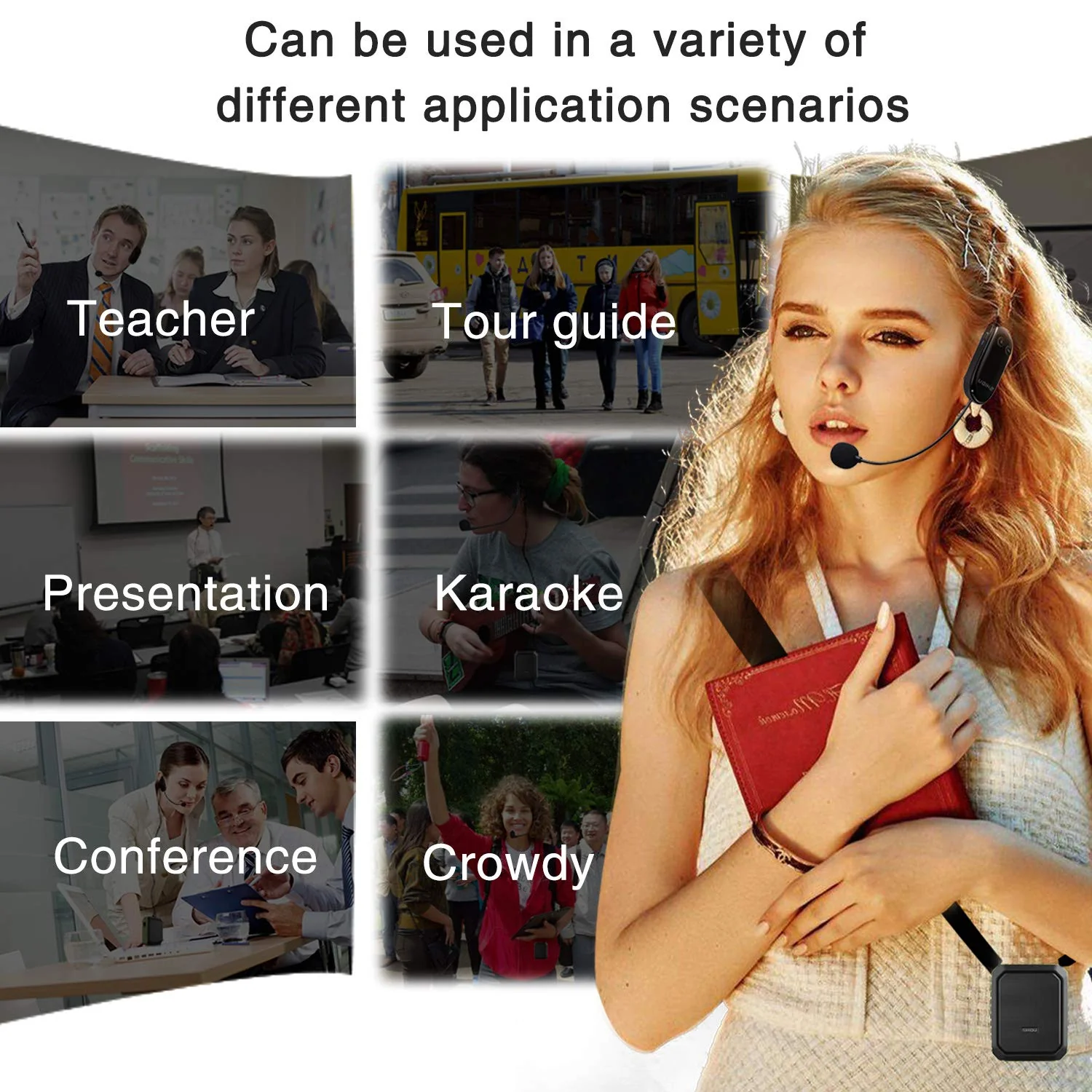 18W Wireless Bluetooth Waterproof Voice Amplifier Portable Headset Microphone with Speaker Small Personal Microphone for Teachers, Outdoors - Image 9