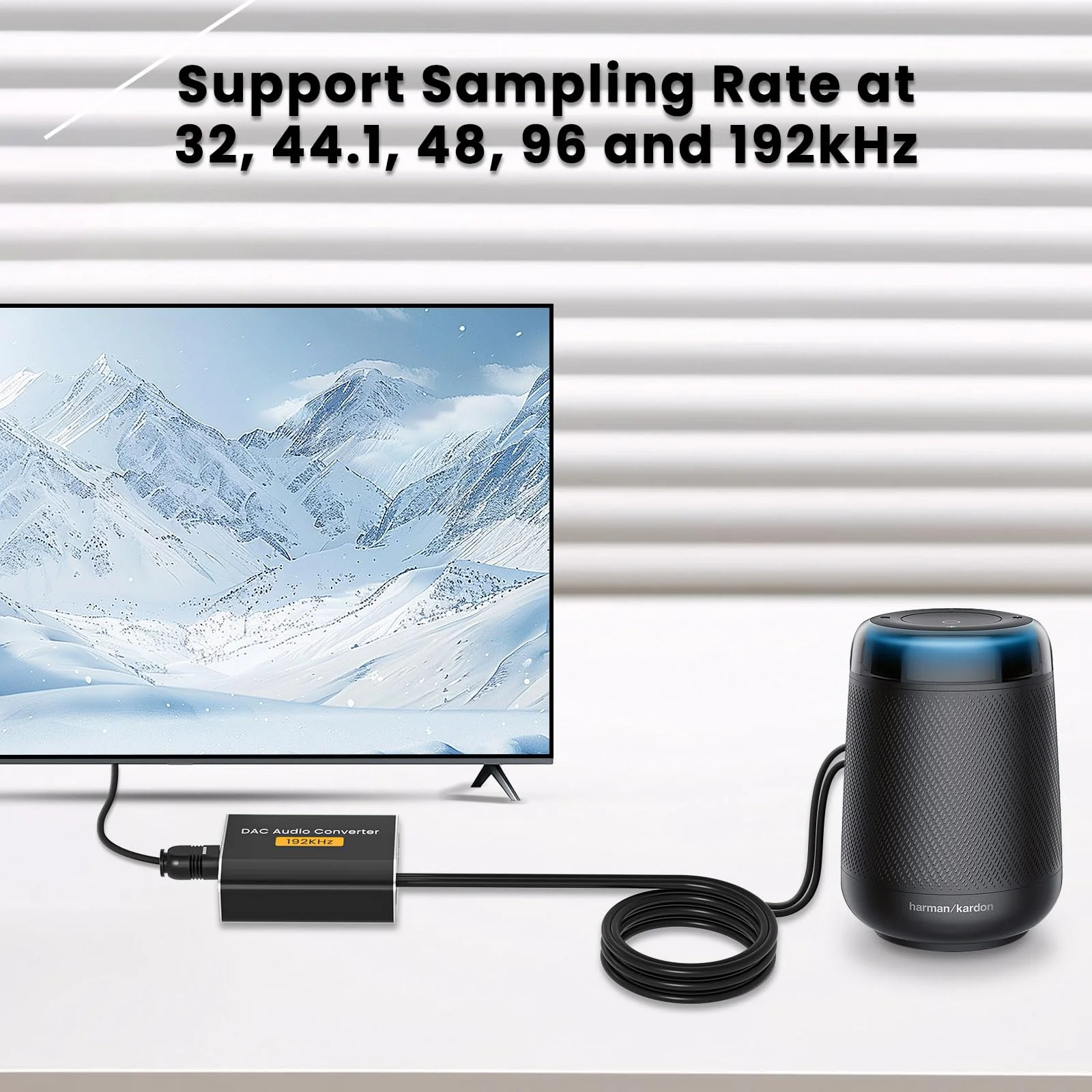 192kHz Optical to RCA Adapter DAC Digital to Analog Audio Converter with Optical Cable to RCA L/R Audio Adapter for HDTV, DVD, Blu-Ray Players and Game Consoles(RCA Male) - Image 5