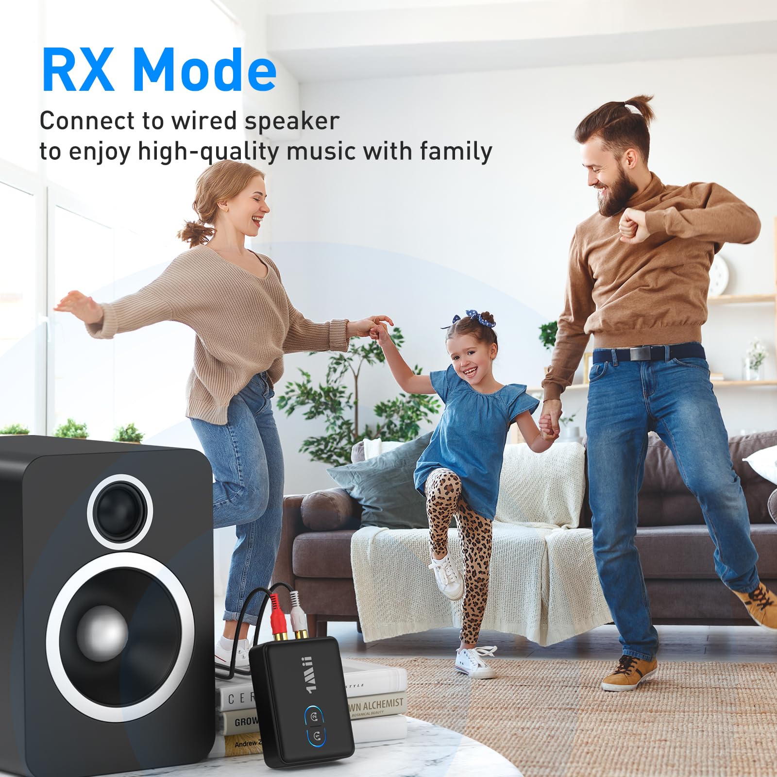 1Mii RCA Bluetooth 5.3 Adapter for TV, 3.5mm AUX Bluetooth Transmitter Receiver for 2 AirPods or Headphones, Home Stereo, Speakers, Projector, Treadmills, PC, with Volume Control, aptX Low Latency - Image 7