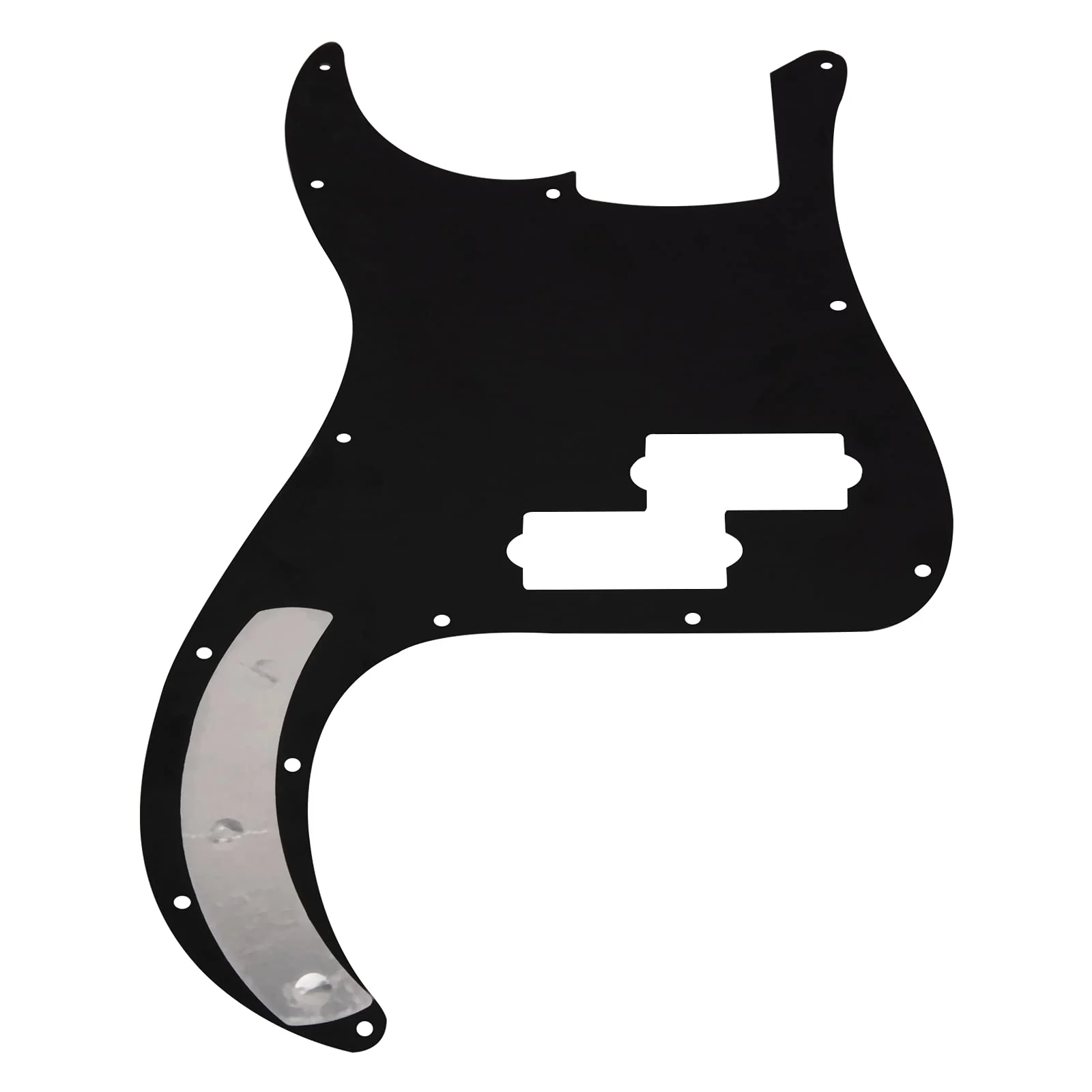 1Pcs Yootones 13 Hole P Bass Pickguard Guitar Scratch Plate Pick Guard Compatible with 4 String USA/Mexican Standard Precision Bass Part (3Ply Black) 3Ply Black - Image 2