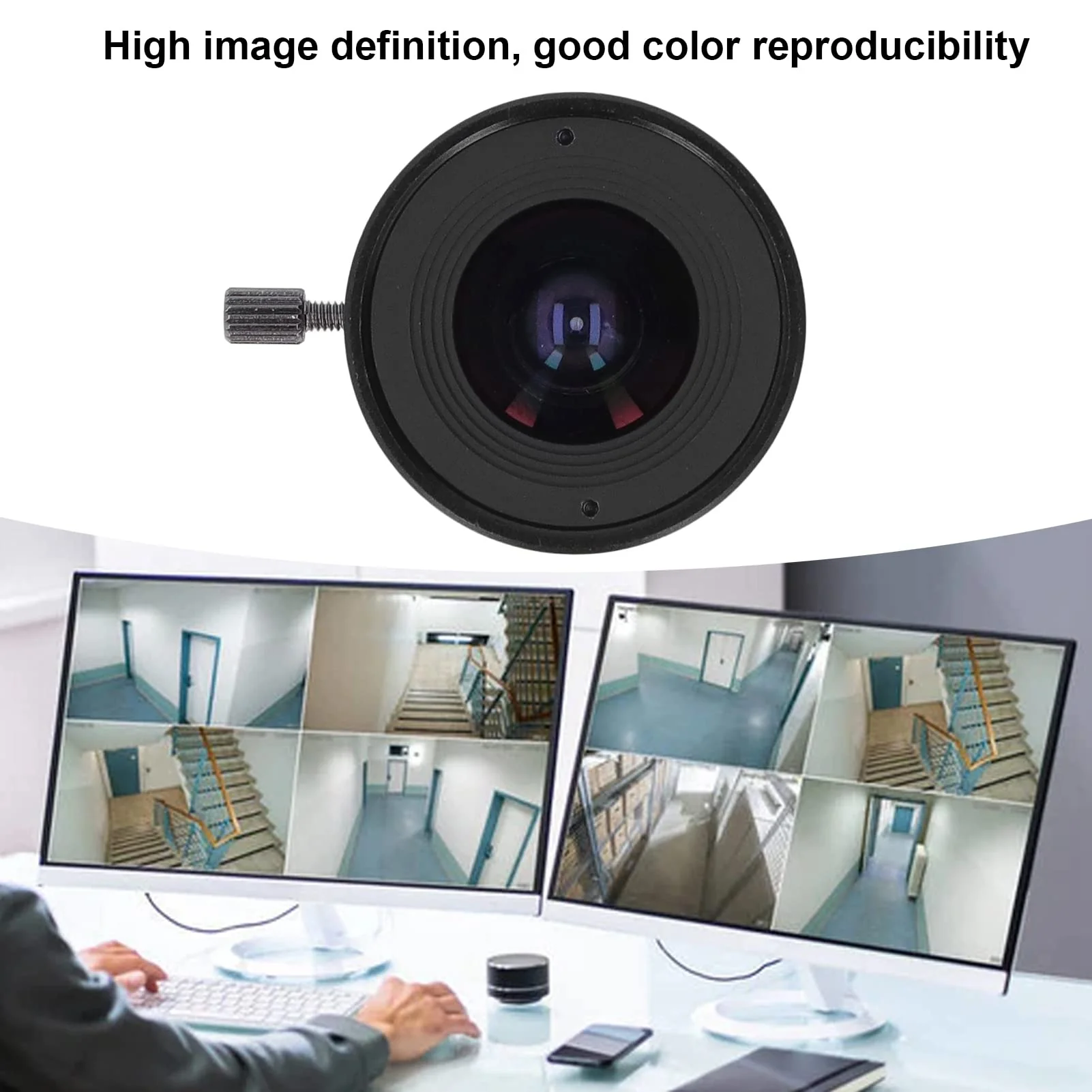 2.1mm 3MP CS Mount Lens, Wide Angle CCTV Camera Lens Aluminum Alloy for Home Security Cameras, Approx. 28.0x10.50mm Default - Image 3