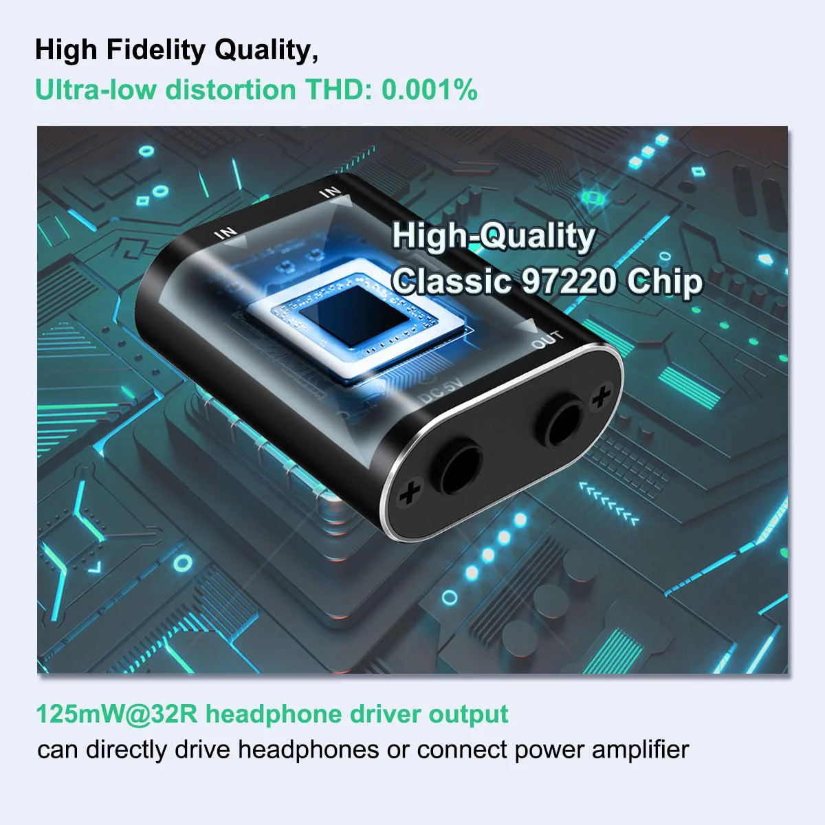 2 Channel Stereo Audio Mixer - Metal Shell, AUX Interface Support 2 In 1 Out Mini Stereo Sound Mixer Includes 1-Meter Audio Cables - For PC, Phone, Laptop, Headphones - Image 3