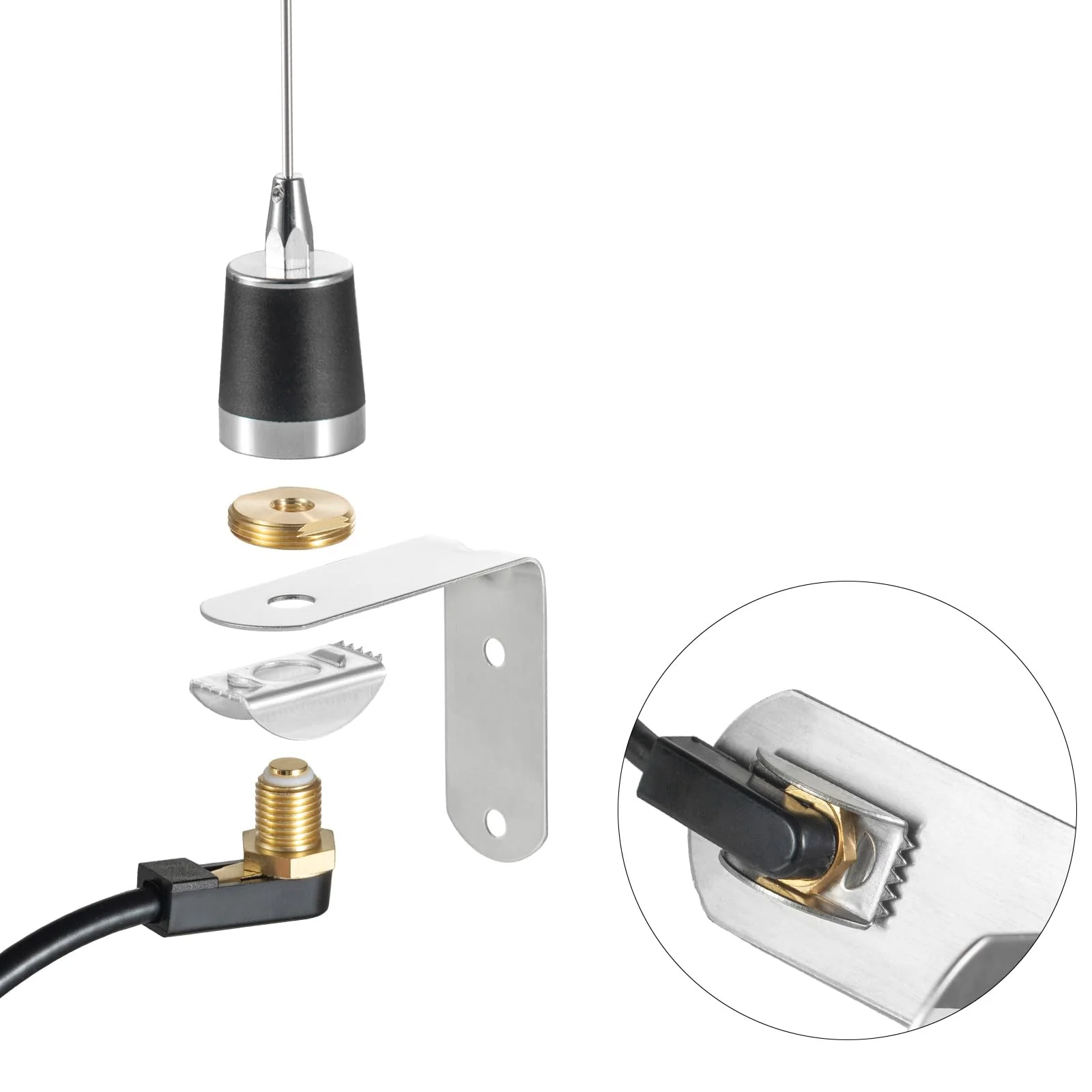 2 Meter & 70cm UHF VHF Dual Band 144/430MHz NMO Mount Antenna with 16.5 FT UHF PL259 Male Plug Kit for Trunk Vehicle Car Transceiver Two Way Radio, Eifagur NMO Antenna Kit - Image 5