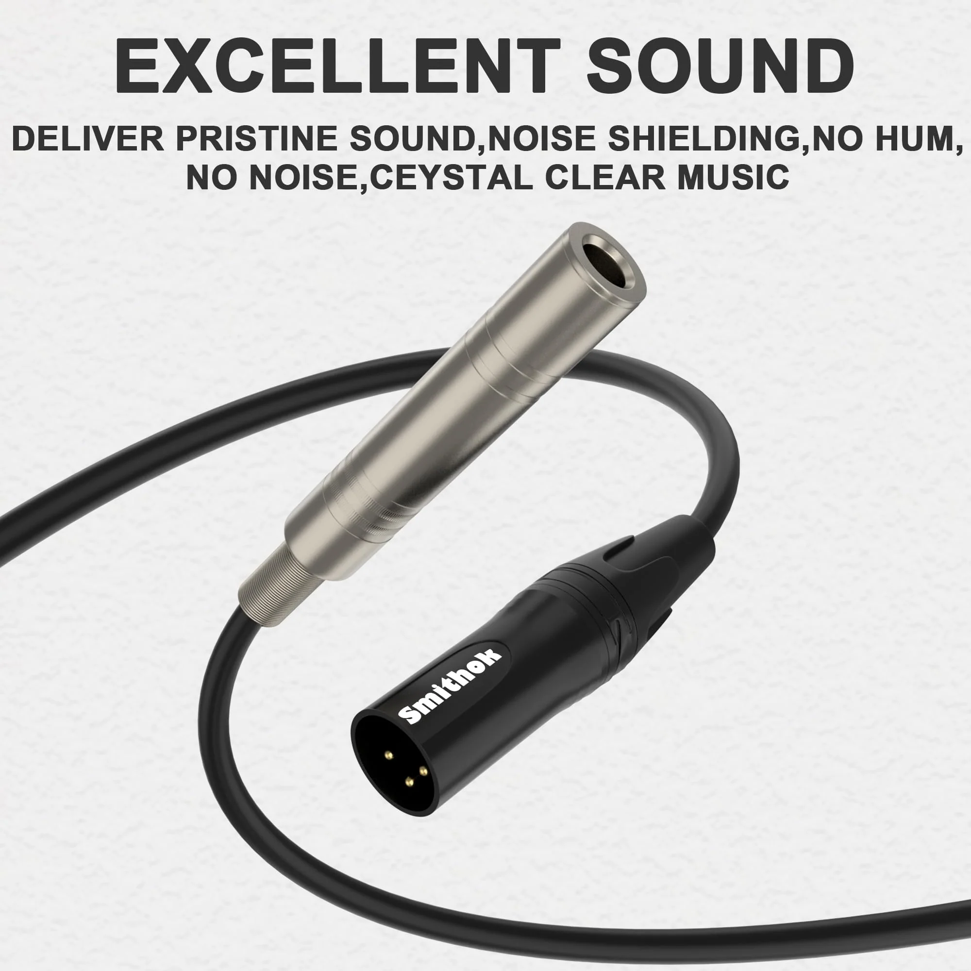2 pack 1/4 to XLR Cable,Balanced 1/4" Female to XLR Male Stereo Audio Adapter,XLR Male to TS/TRS Quarter inch Connector Converter Interconnect Cable - 11.8 inches (30 cm) - Image 7