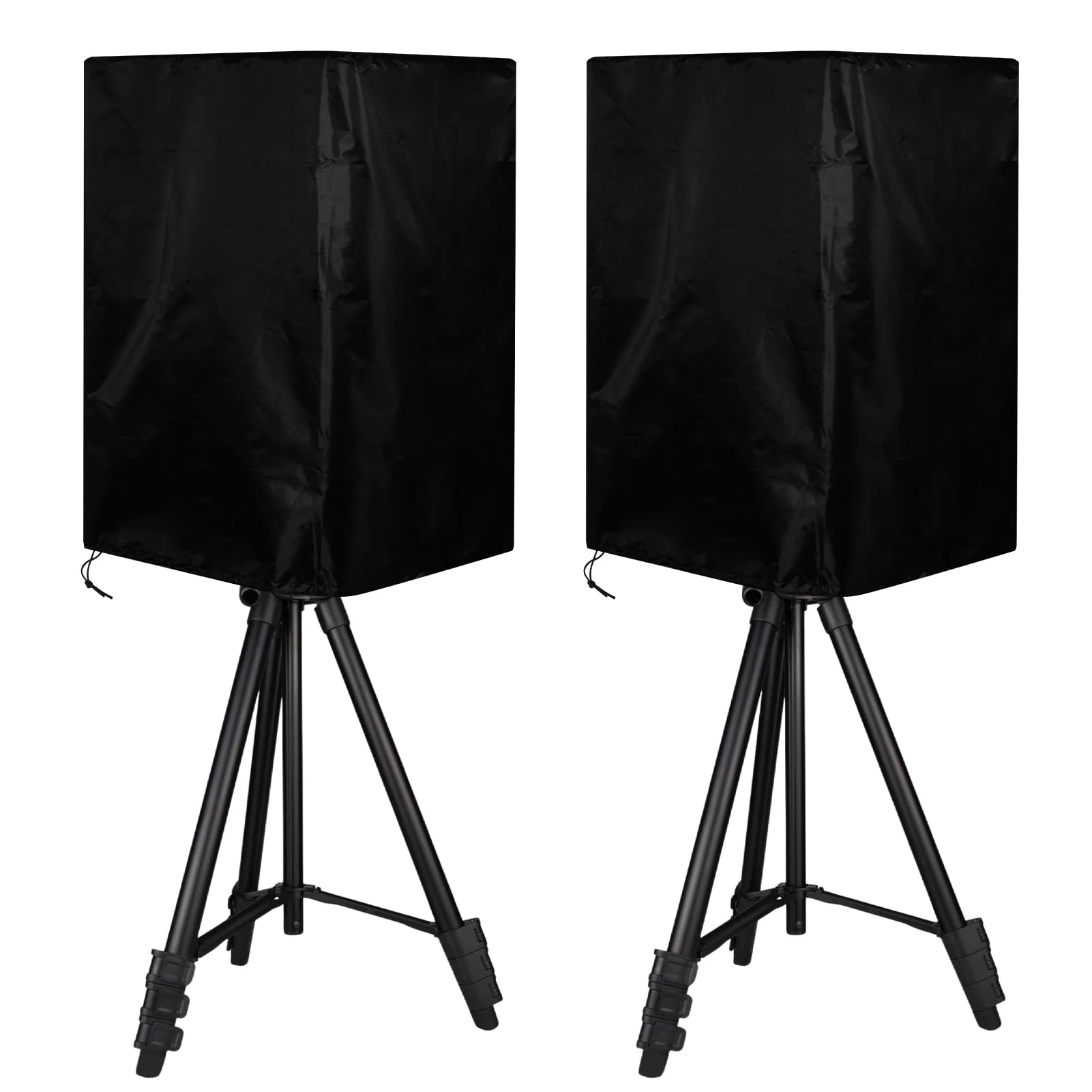 2 Pack 15 Inch Outdoor Speaker Covers, Black UV Protection PA/DJ Speaker Covers for Powered Speaker Mounted on Stand Oxford Fabric Speaker Protective Covers for Waterproof Dustproof