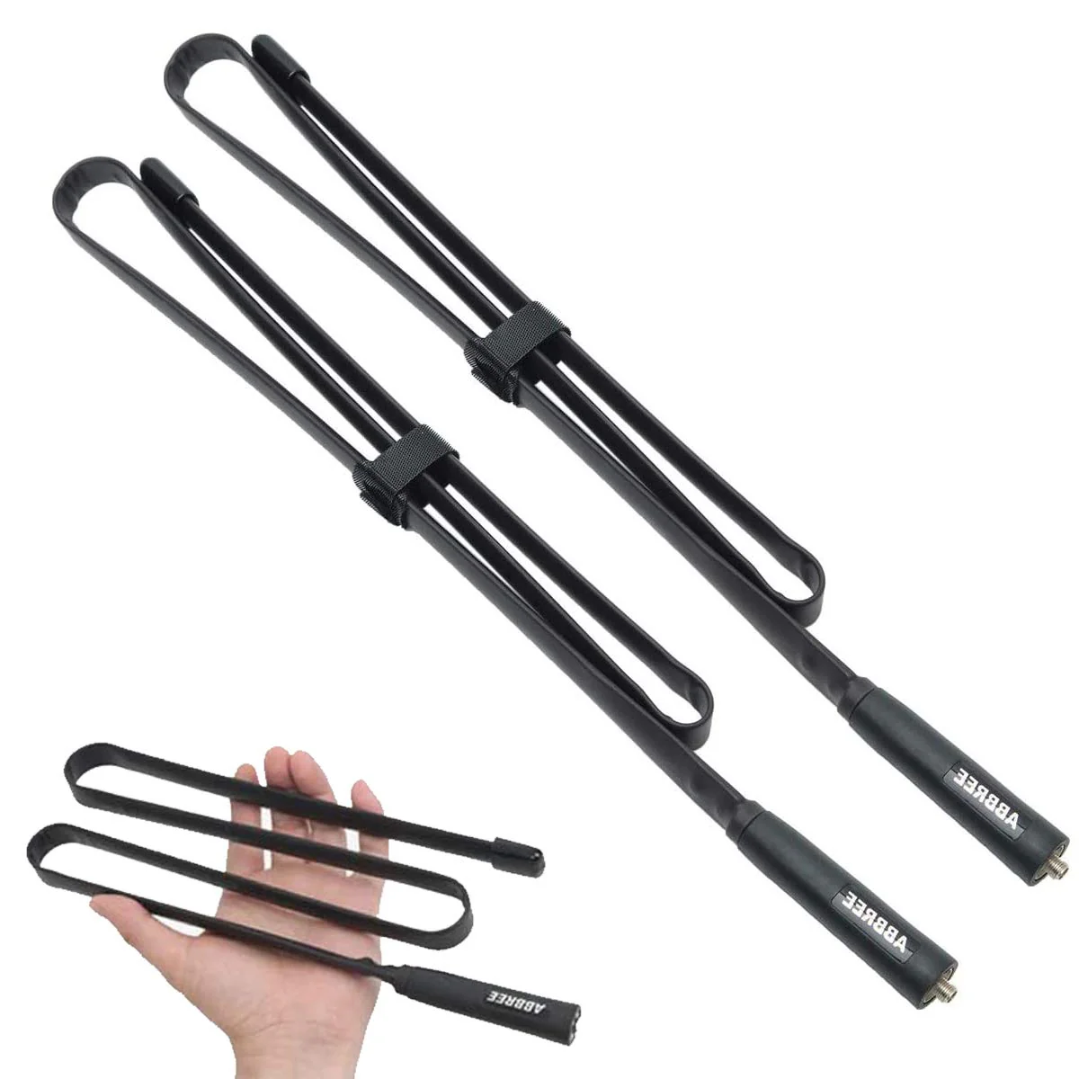 2 Pack ABBREE 42.5-Inch Length SMA-Female Dual Band 144/430Mhz Foldable CS Tactical Antenna for GMRS Radio Baofeng UV-5R BF-F8HP 5RM UV-21R UV-5G Plus GM-5RH K5PLUS AR-152 GM-15PRO Radio Antenna