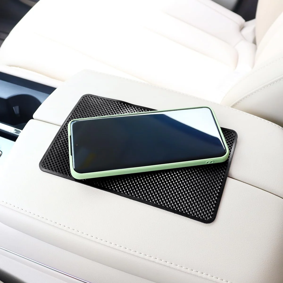2 Pack Car Dashboard Anti-Slip Rubber Pad, Car Dashboard Non Slip Mat, Black Grid Anti Slip Sticky Pad for Cell Phone, Sunglasses, Keys Electronic Devices (7.5"x 4.7") 7.5"x 4.7" - Image 7