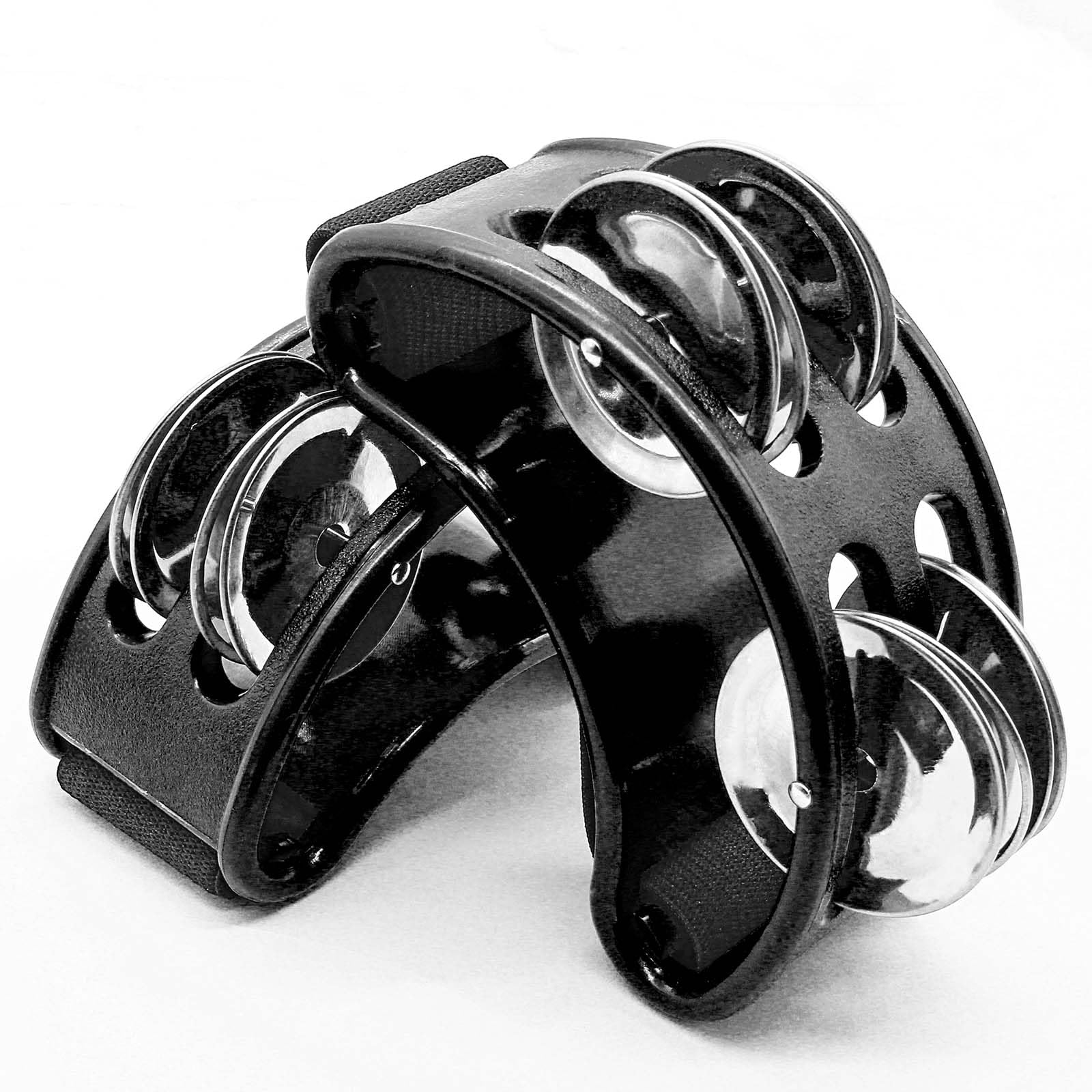 2 Pack Foot Tambourine Percussion, Black Foot Shaker Instrument with Metal Jingle Bell, Rhythm Instrument for Adults 2 Pack - Image 2