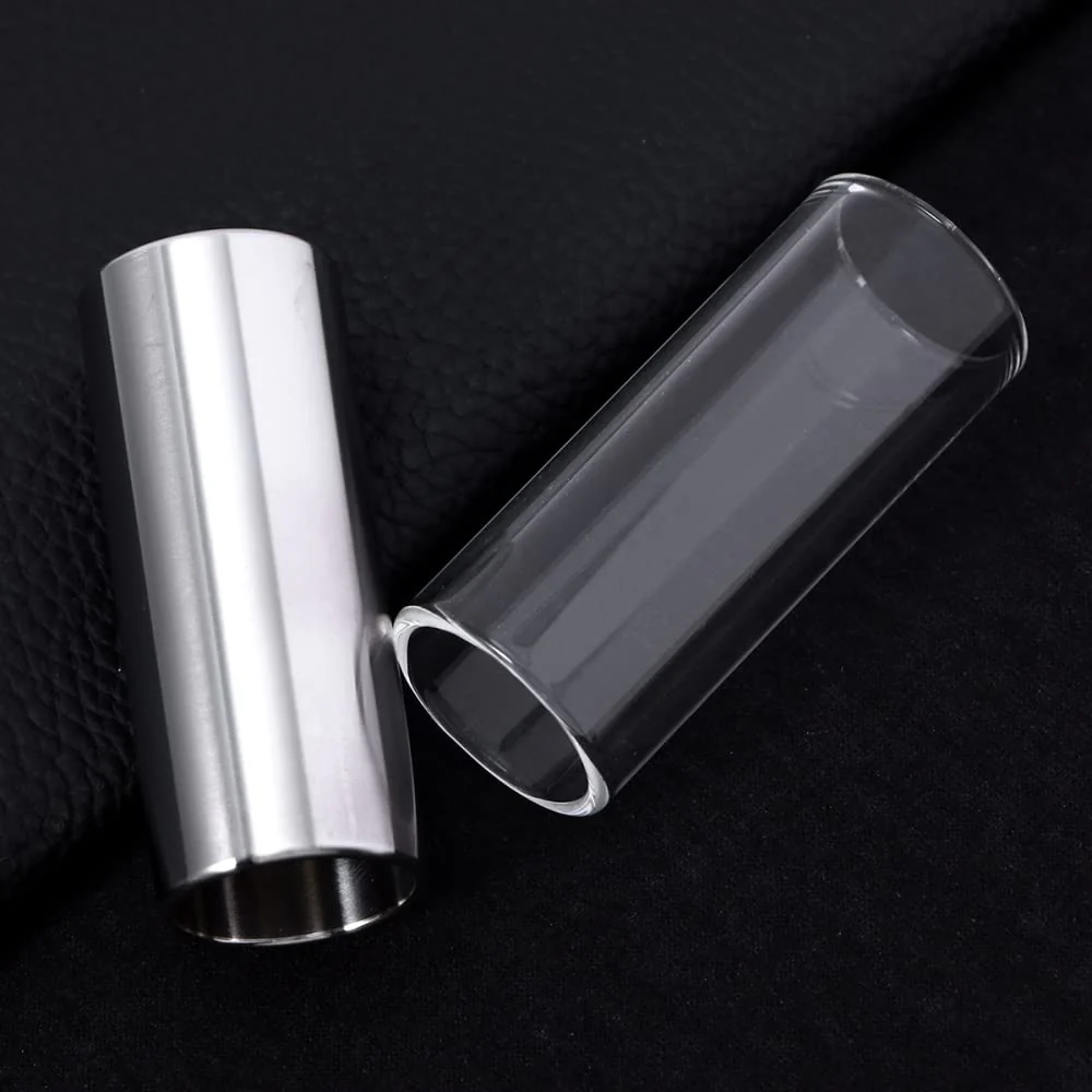 2 Pack Guitar Slide Bar Stainless Steel and Glass 6CM Finger Slider Tune Stick Metal Slides for Electric Acoustic Guitar Bass Medium String Instruments Accessories - Image 7