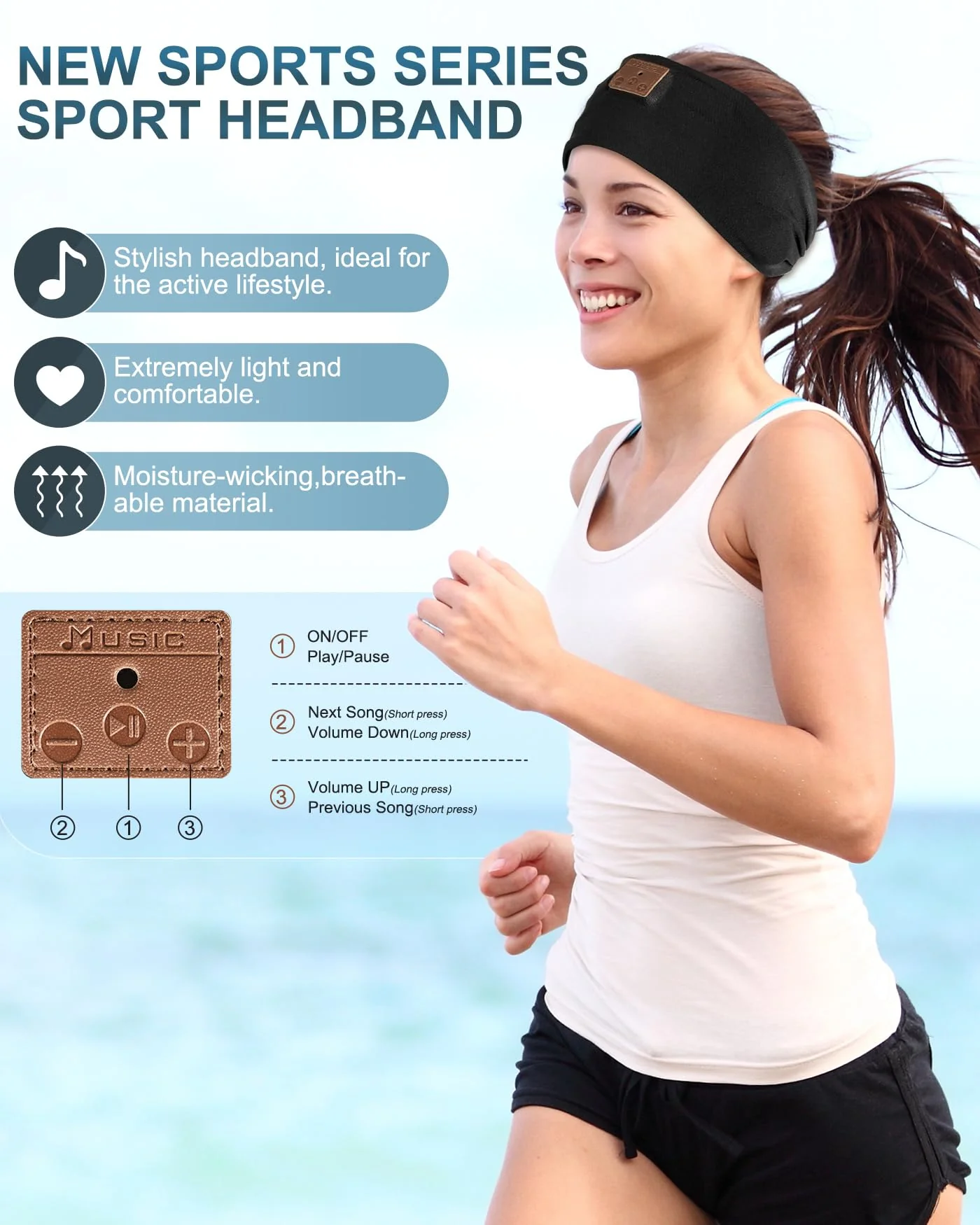 2-Pack Headband Headphones, Sleeping Headphones with Ultra-Thin HD Stereo Speaker, Bluetooth Headband Wireless for Sports, Workouts, Insomnia, Yoga, Air Travel, Meditation - Image 3