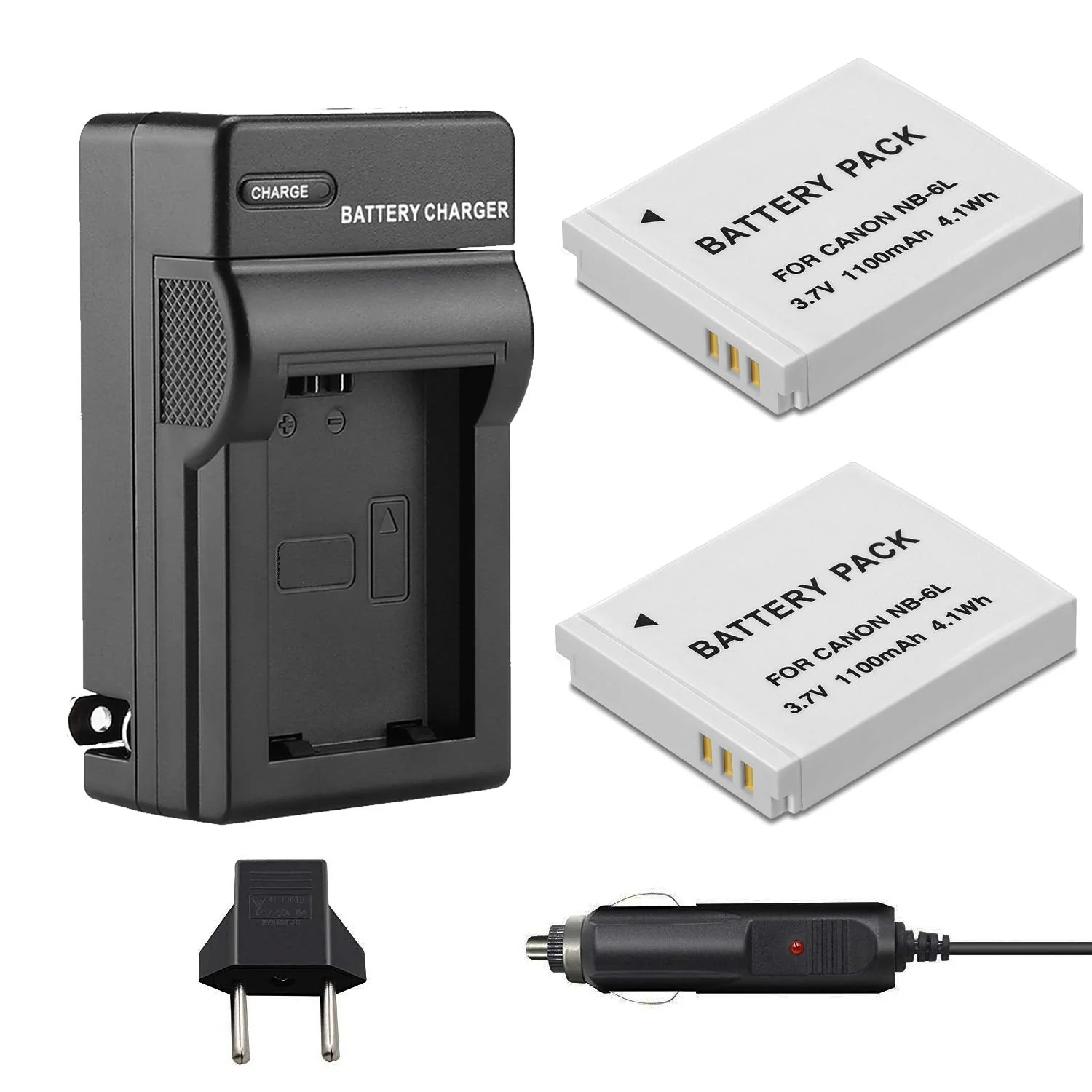 2 Pack NB-6L/NB-6LH Battery and Charger kit Compatible with Canon PowerShot SX540 HS, SX530 HS, SX520 HS, SX510 HS, SX500 HS, SX170 is,SX700 HS, SX710 HS,SX610 HS, SX600 HS, S120, D30, S90